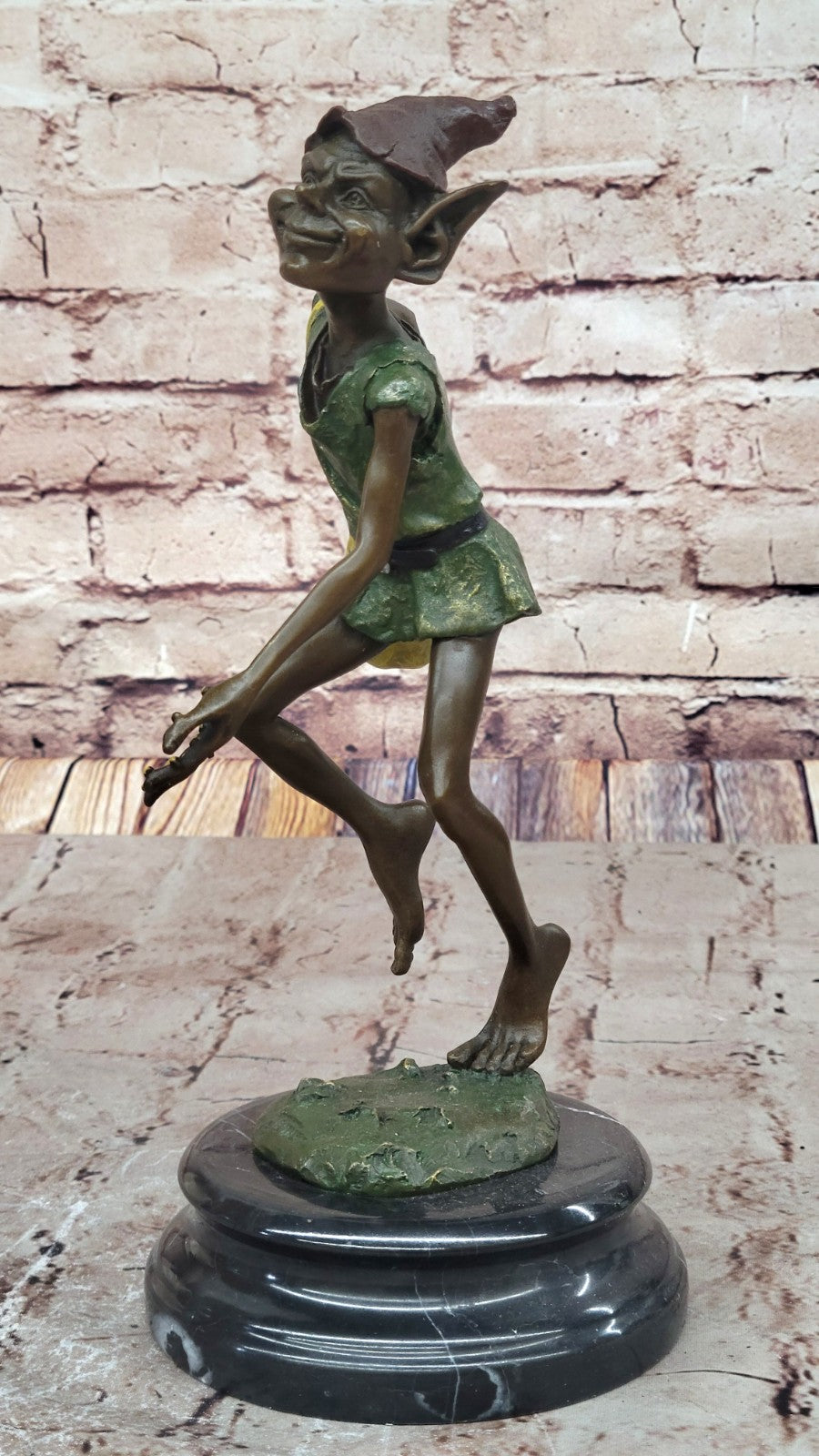 Hot Cast Original: Juno`s Colorful Patina Leprechaun Bronze Statue Figure