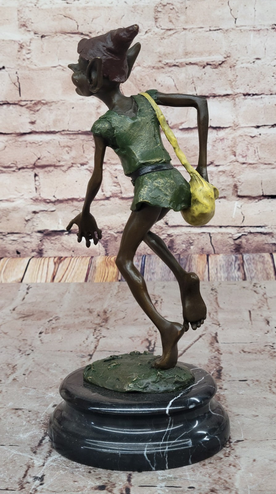 Hot Cast Original: Juno`s Colorful Patina Leprechaun Bronze Statue Figure