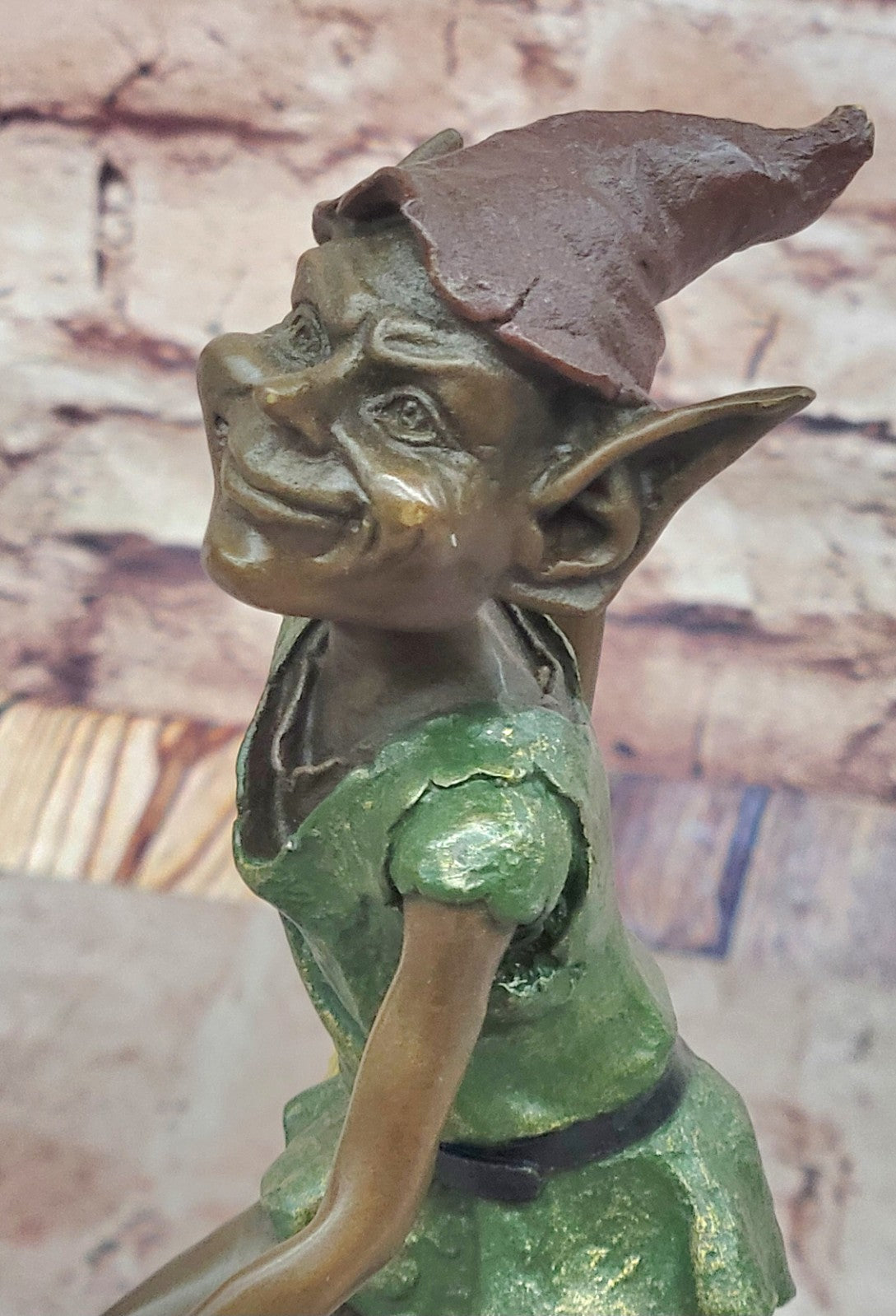Hot Cast Original: Juno`s Colorful Patina Leprechaun Bronze Statue Figure