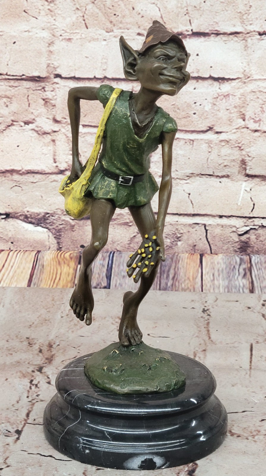 Hot Cast Original: Juno`s Colorful Patina Leprechaun Bronze Statue Figure