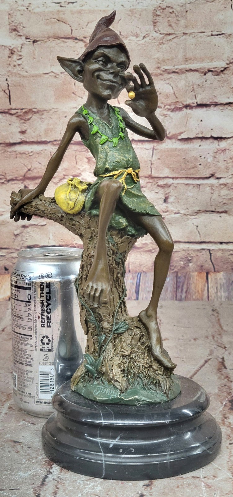 Handcrafted Multi Color Patina Goblin Signed Original Bronze Sculpture Figurine
