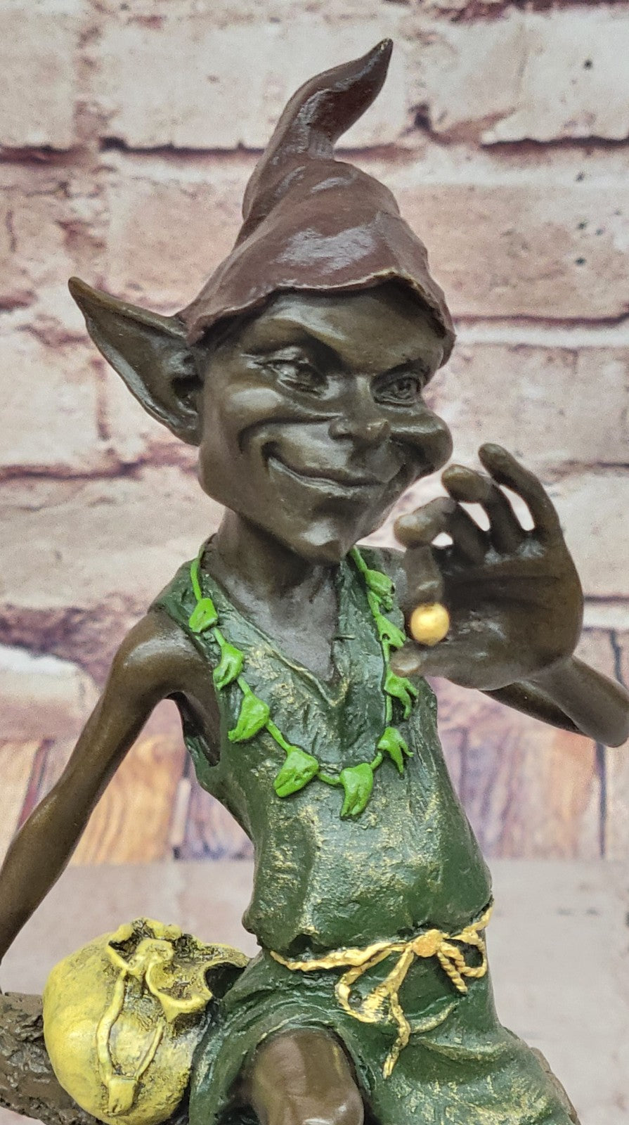 Handcrafted Multi Color Patina Goblin Signed Original Bronze Sculpture Figurine