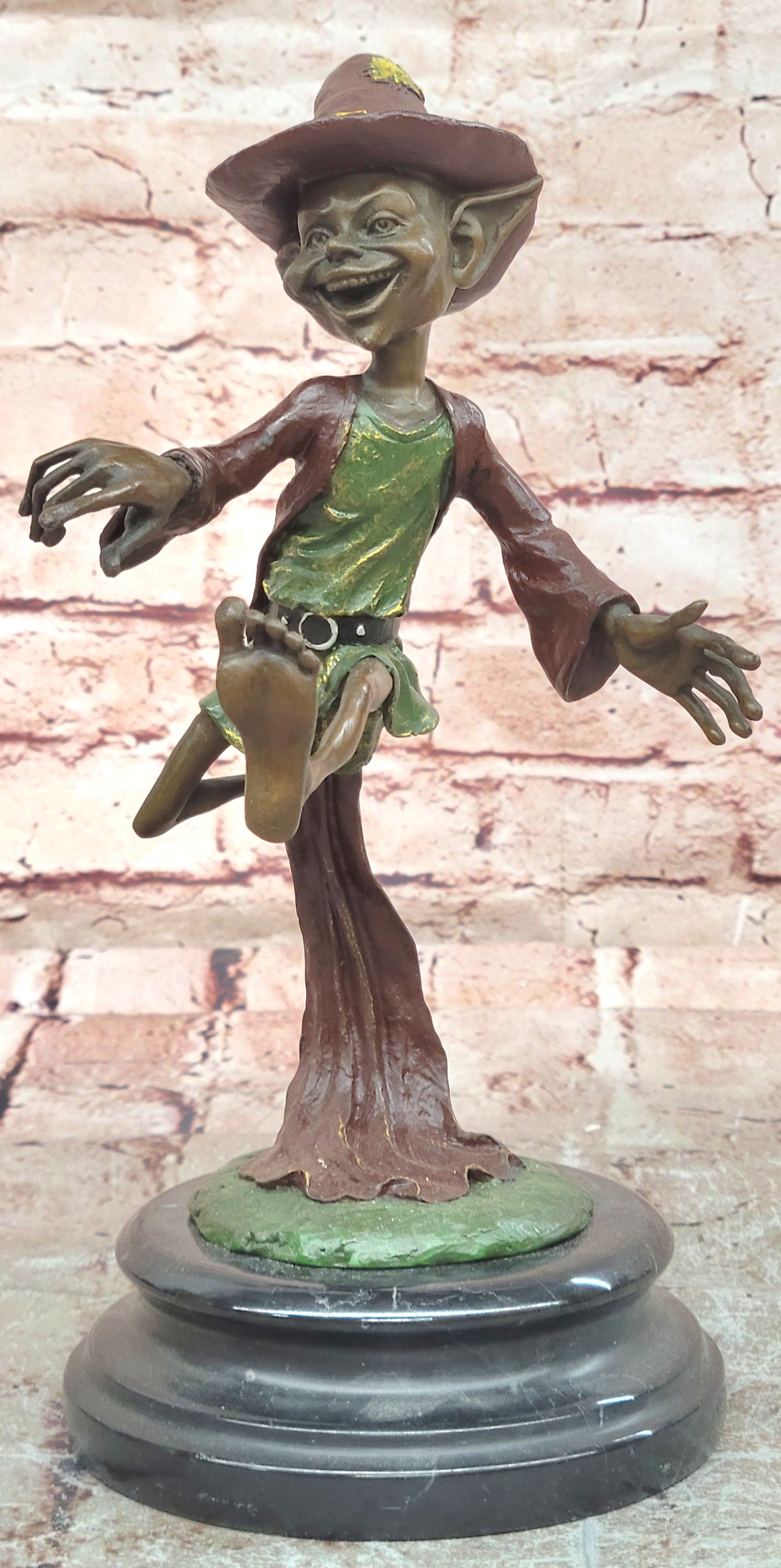 Bronze Goblin Wizard Sculpture by Juno Fantasy Elf Collectible Artwork Statue