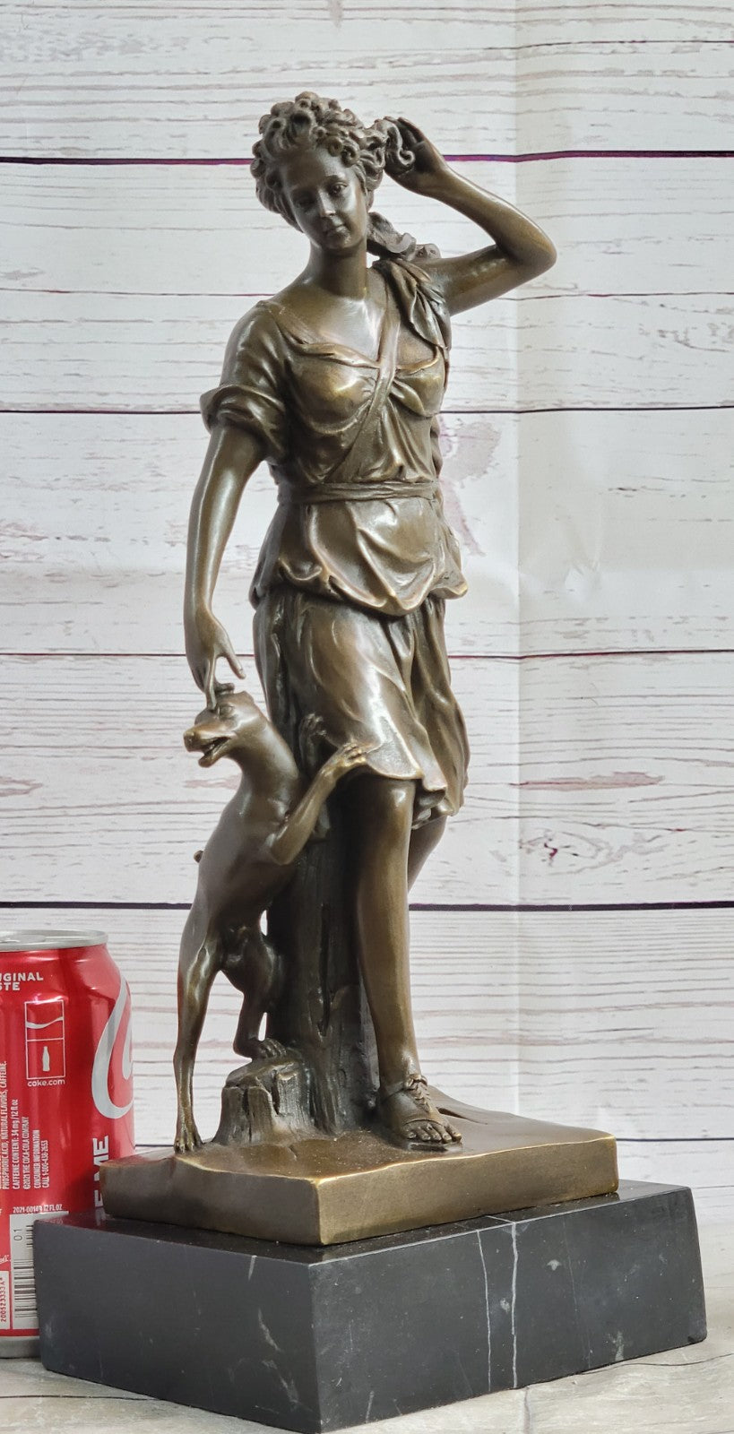 Handcrafted Detailed by Lost wax Method Diana The Huntress Bronze Statue Mytholo