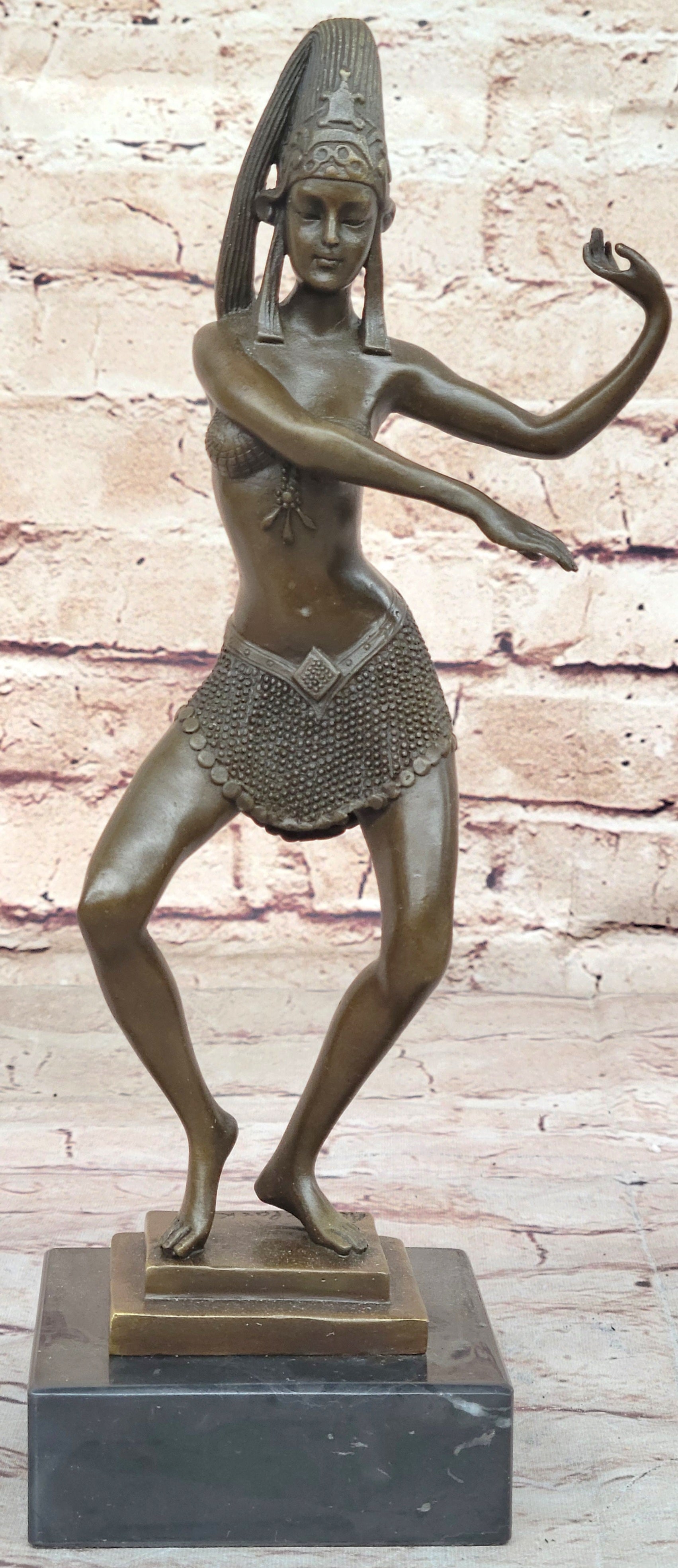 Art Deco Nouveau Hot Cast Tribute to Chiparus Erotic Dancer Bronze Sculpture NR