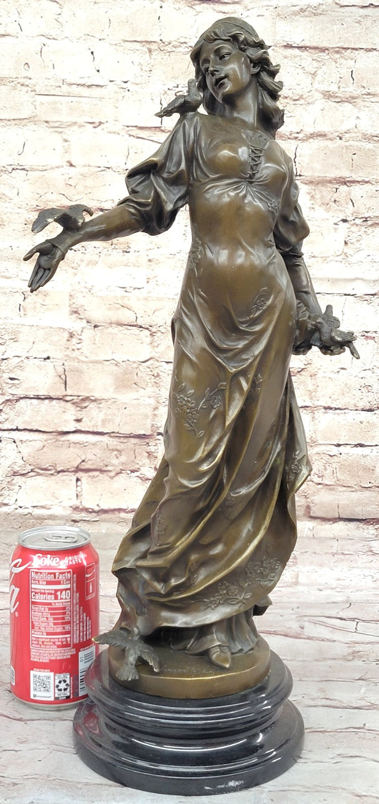 Solid Bronze Sculpture Sexy Girl With Bronze Art Deco Statue by Henri Ple