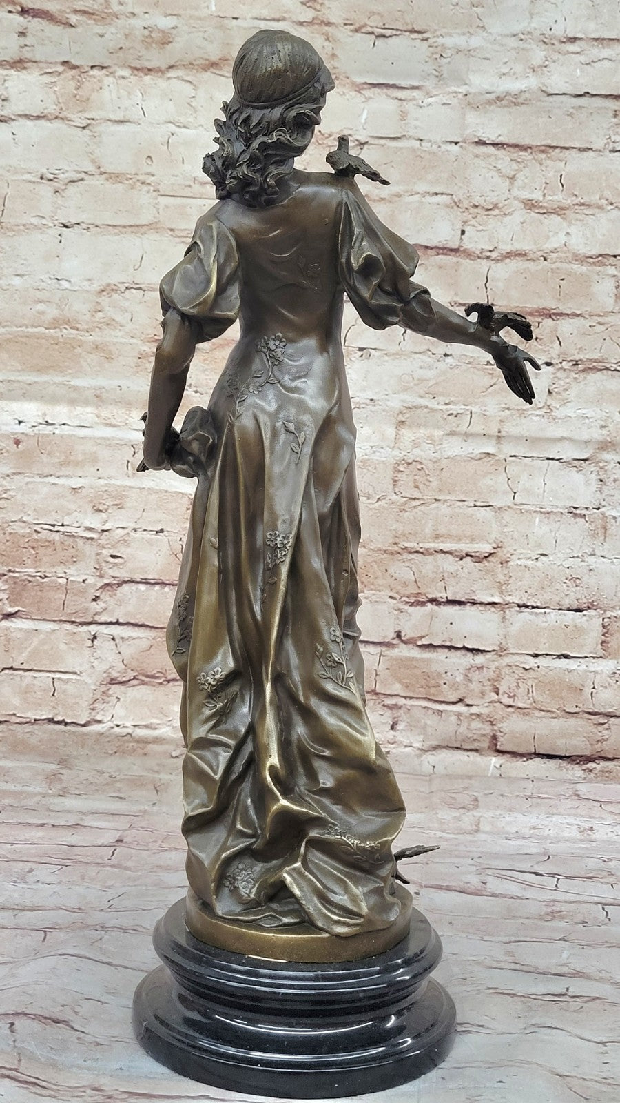 Solid Bronze Sculpture Sexy Girl With Bronze Art Deco Statue by Henri Ple