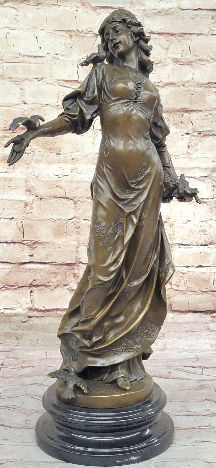 Solid Bronze Sculpture Sexy Girl With Bronze Art Deco Statue by Henri Ple