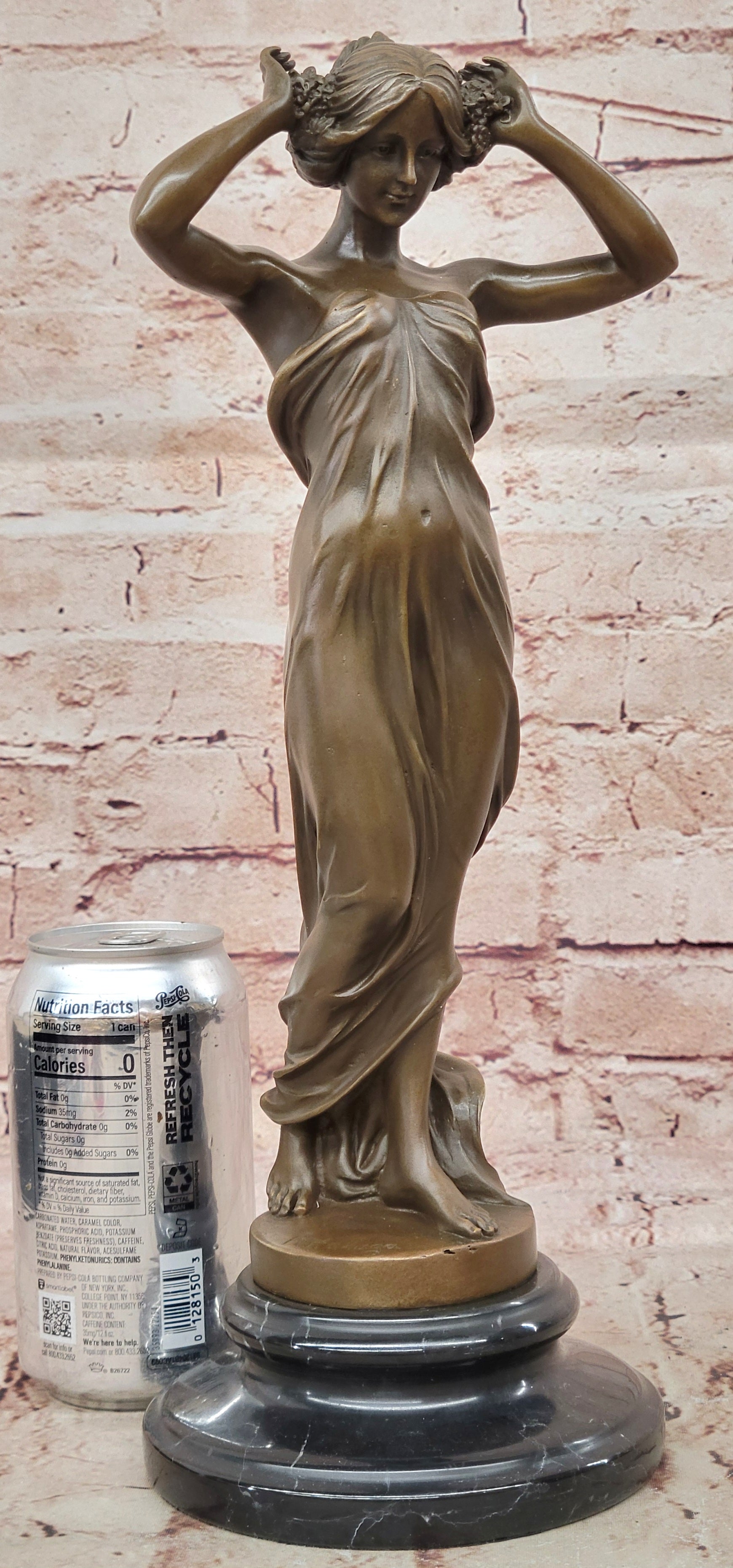 "Nymph of the Fields" Bronze Sculpture – Hot Cast Art Nouveau Figurine by Carlo Pittaluga