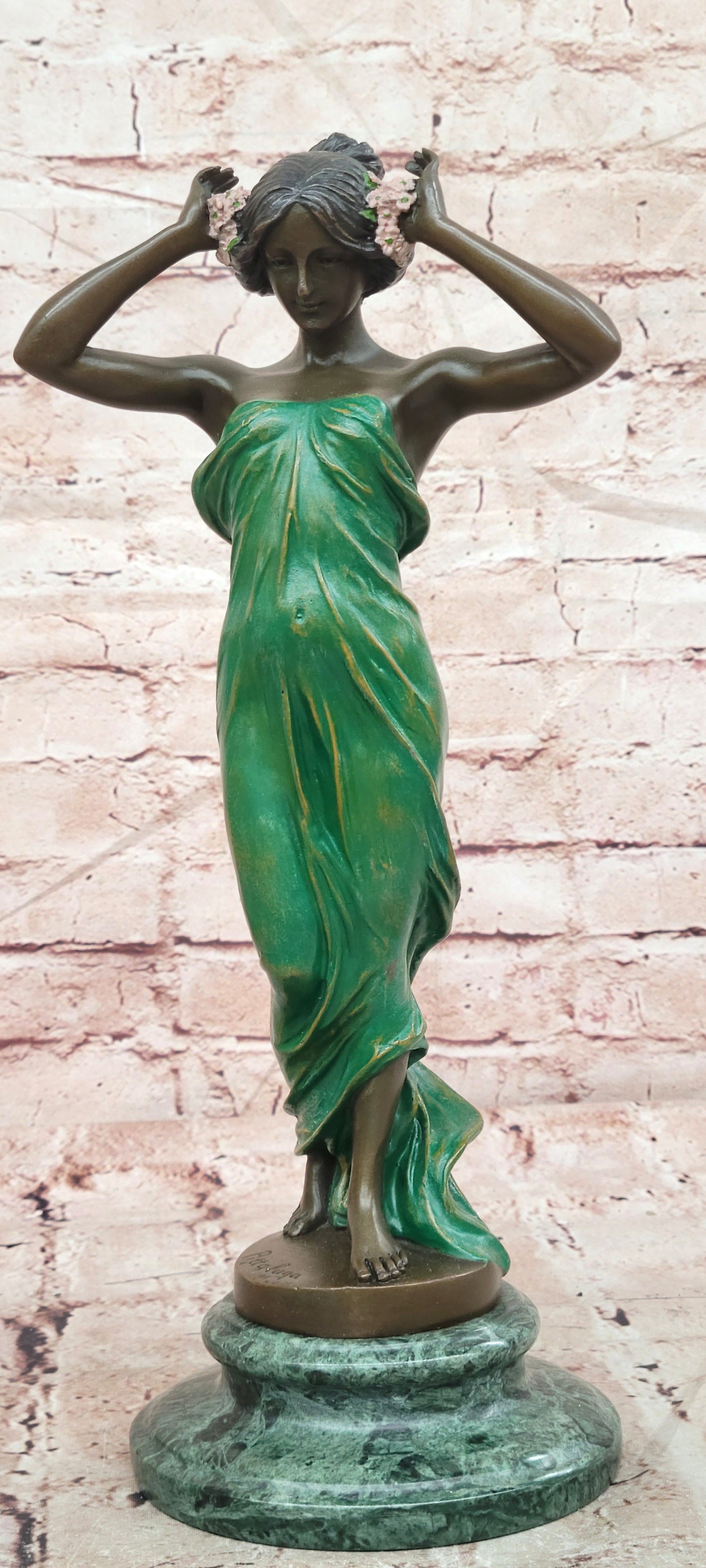 Pittaluga Bronze Nature Goddess Sculpture Forest Nymph Fine Art Deco Figurine
