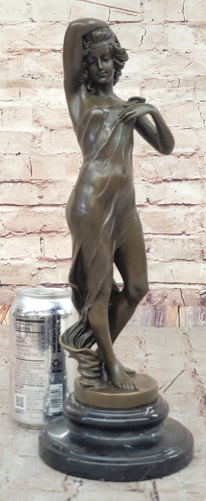 Western Bronze Marble Art Deco Sculpture Statue Sexy Nude Woman Girl Erotic
