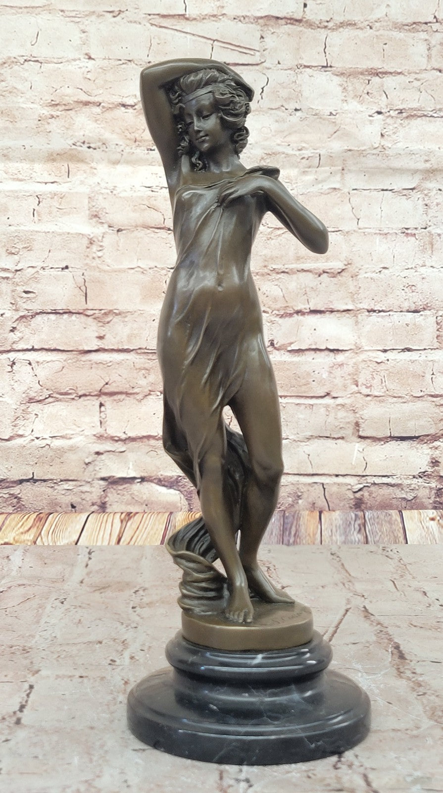 Western Bronze Marble Art Deco Sculpture Statue Sexy Nude Woman Girl Erotic