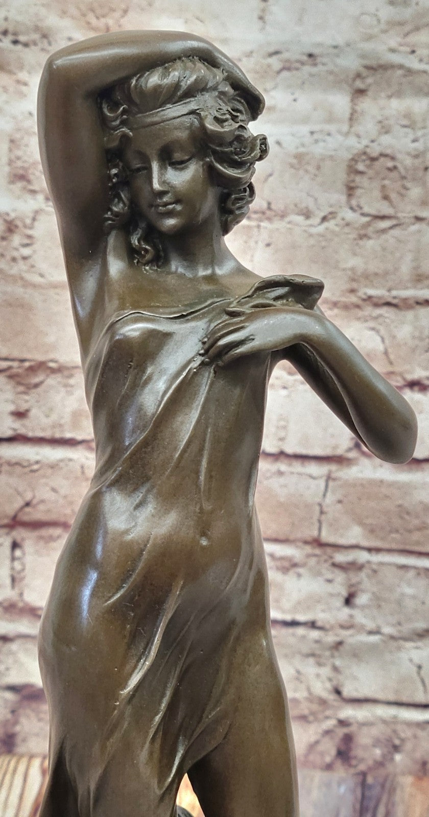 Western Bronze Marble Art Deco Sculpture Statue Sexy Nude Woman Girl Erotic