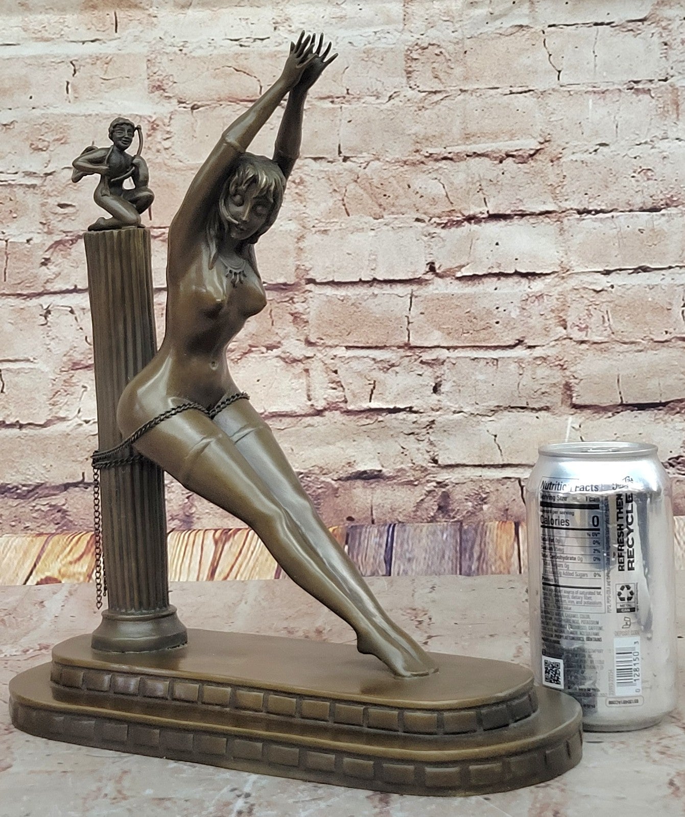 Elegant Bronze Female Nude Sculpture – Handcrafted Art Deco Figurine by Erte