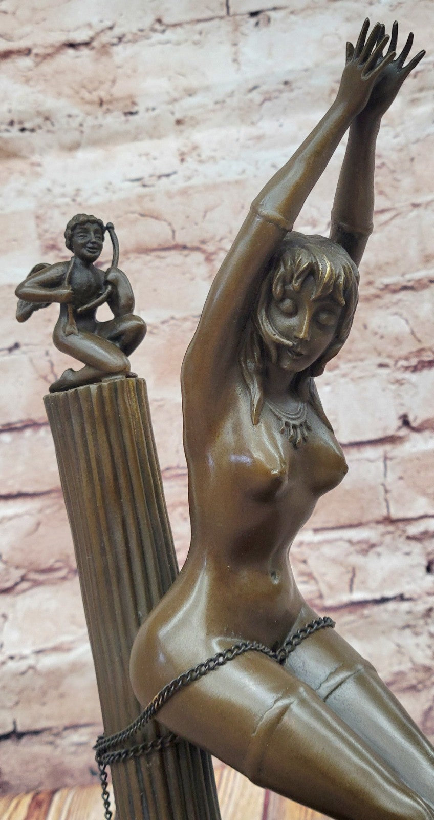 Elegant Bronze Female Nude Sculpture – Handcrafted Art Deco Figurine by Erte