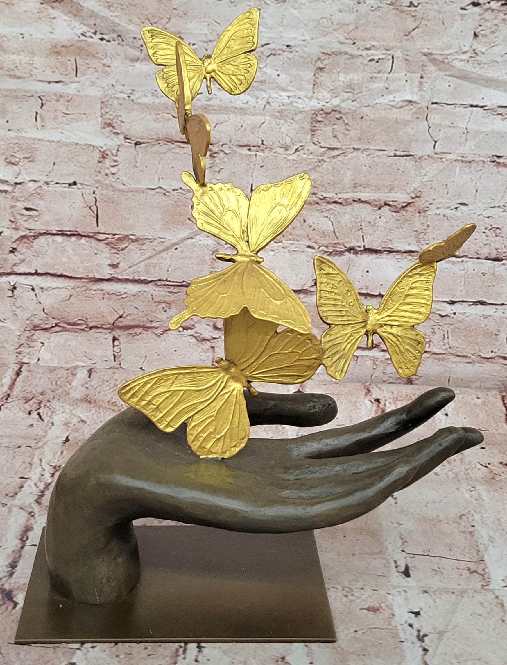 Bronze Flying Butterflies Statue Signed Milo Elegant Modern Art Sculpture
