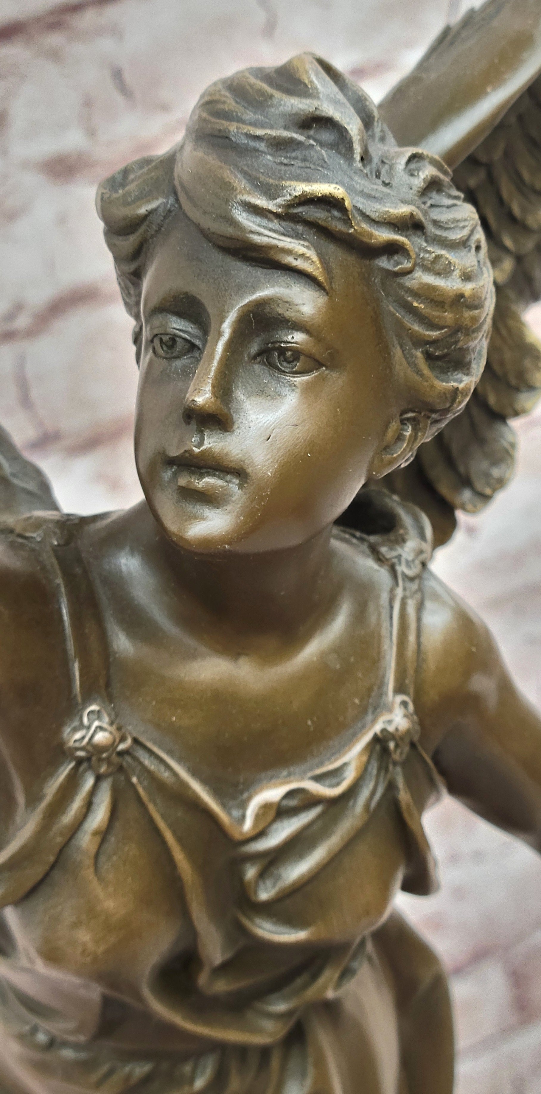 Bronze Victory Angel Nike Sculpture Signed Moreau Mythological Art Figurine