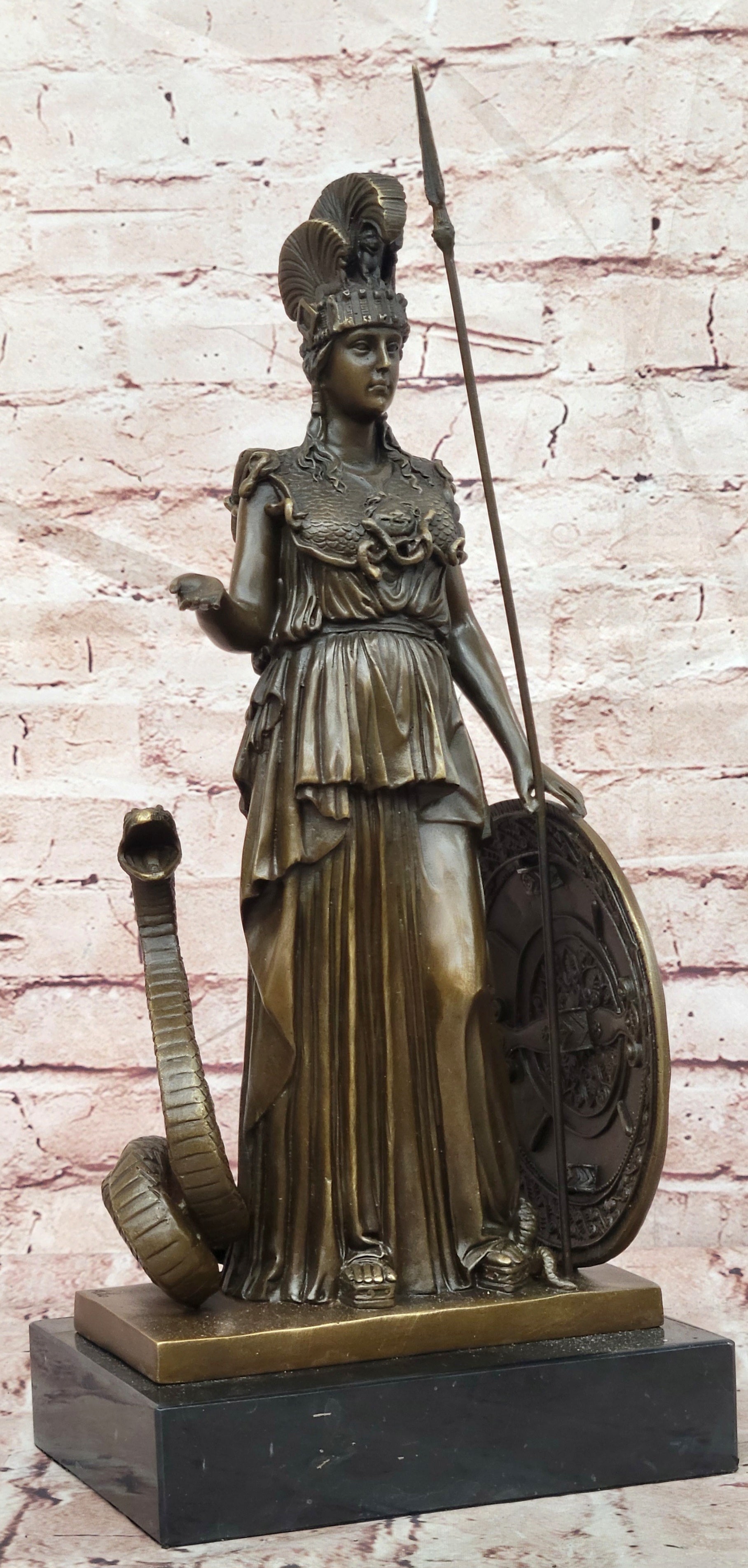 Bronze Athena Sculpture Greek Goddess of Wisdom Courage Justice Milo Statue Art