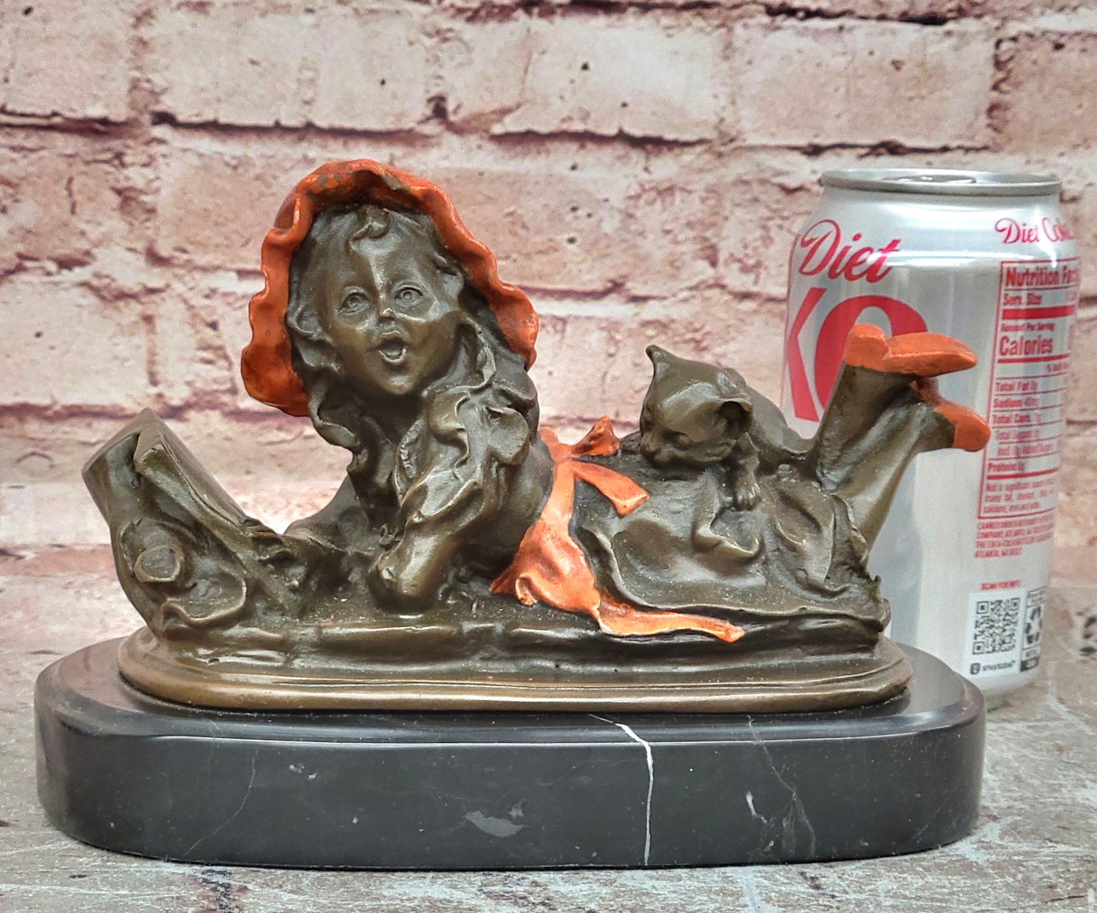 Fine Art Bronze Reading Girl by Milo Elegant Child Figure Collector Sculpture