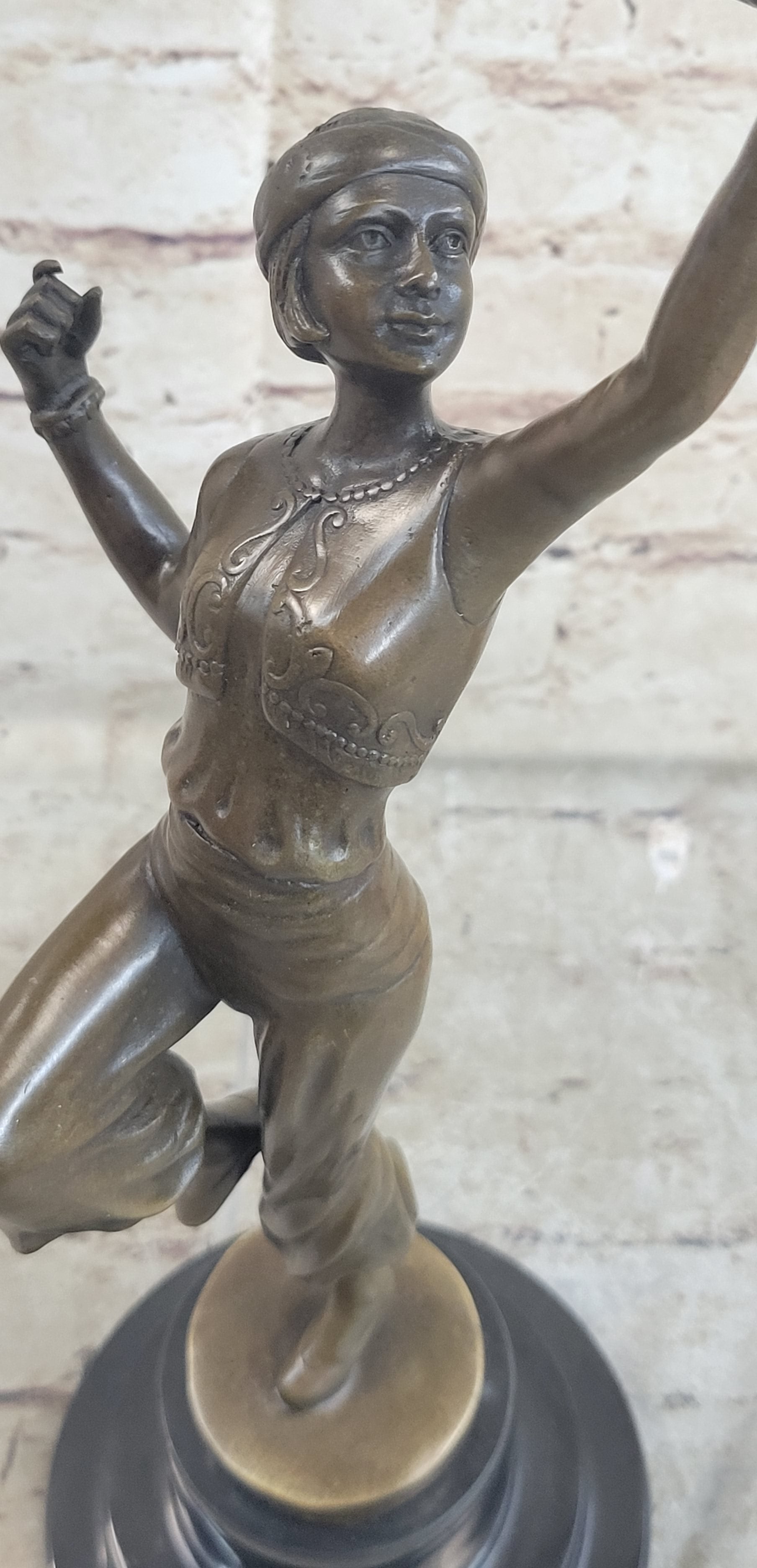 Art Nouveau Solid Bronze & Marble “Parrot Girl” Sculpture – Hot Cast Masterpiece SALE