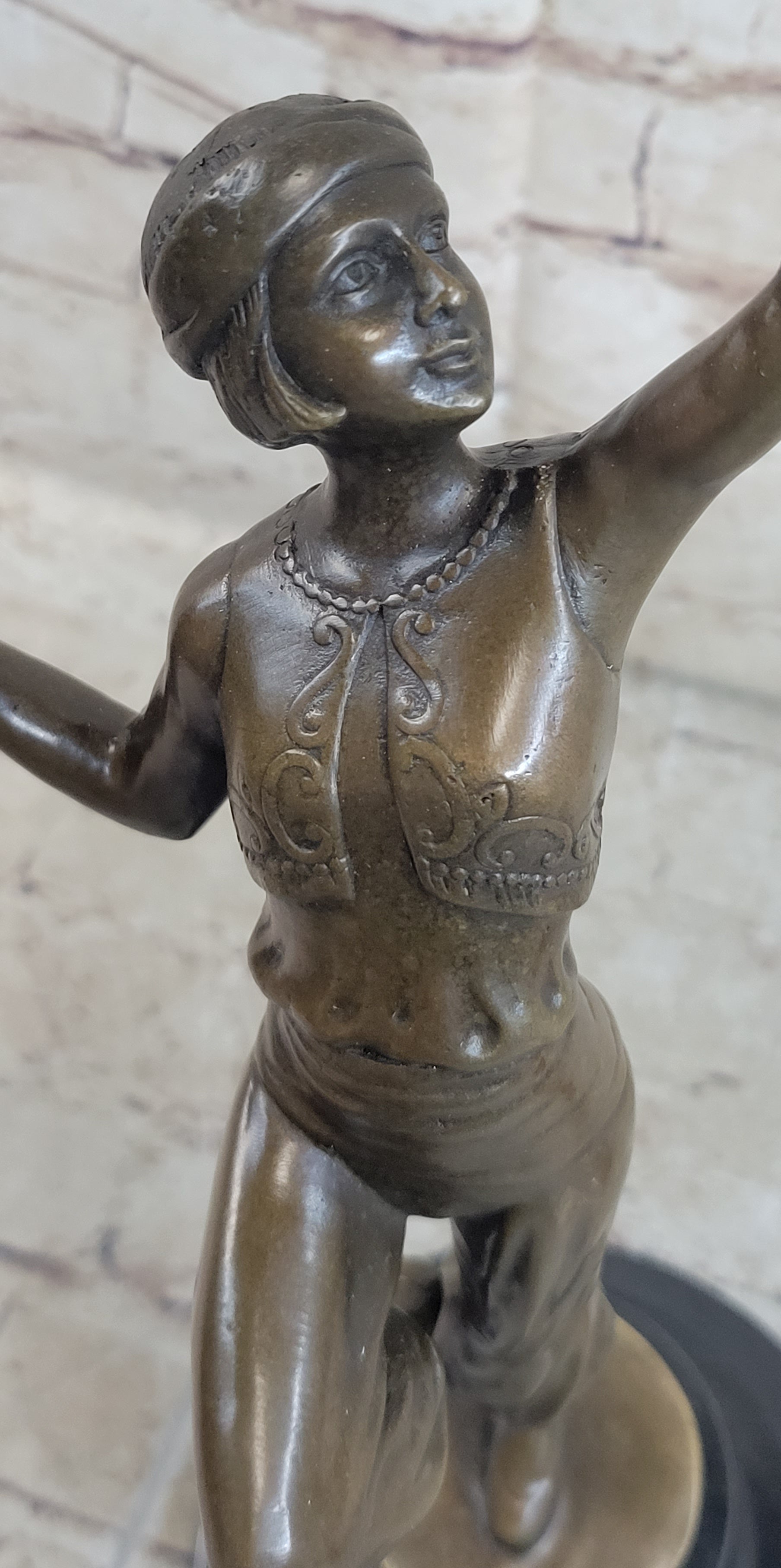 Art Nouveau Solid Bronze & Marble “Parrot Girl” Sculpture – Hot Cast Masterpiece SALE