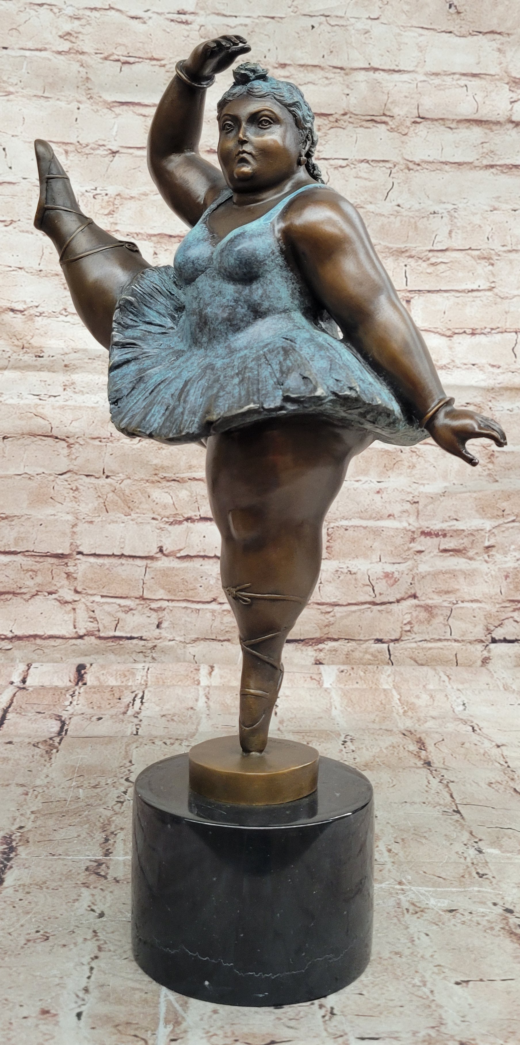 XXL Botero Bronze Woman Ballerina Sculpture Modern Abstract Artwork