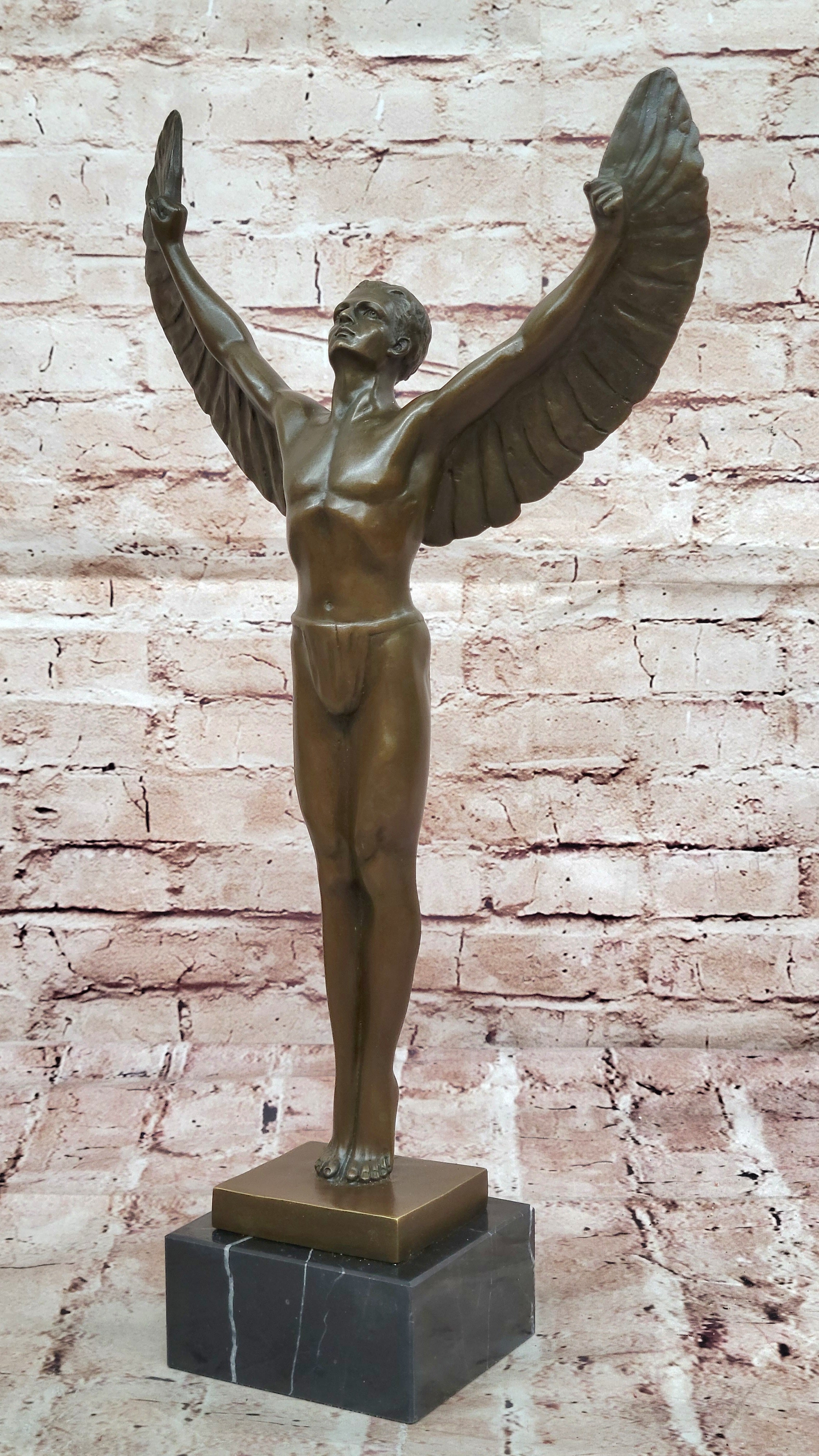 RISING SUN BRONZE SCULPTURE STATUE FIGURINE FIGURE HOT CAST HOME OFFICE DECOR NR