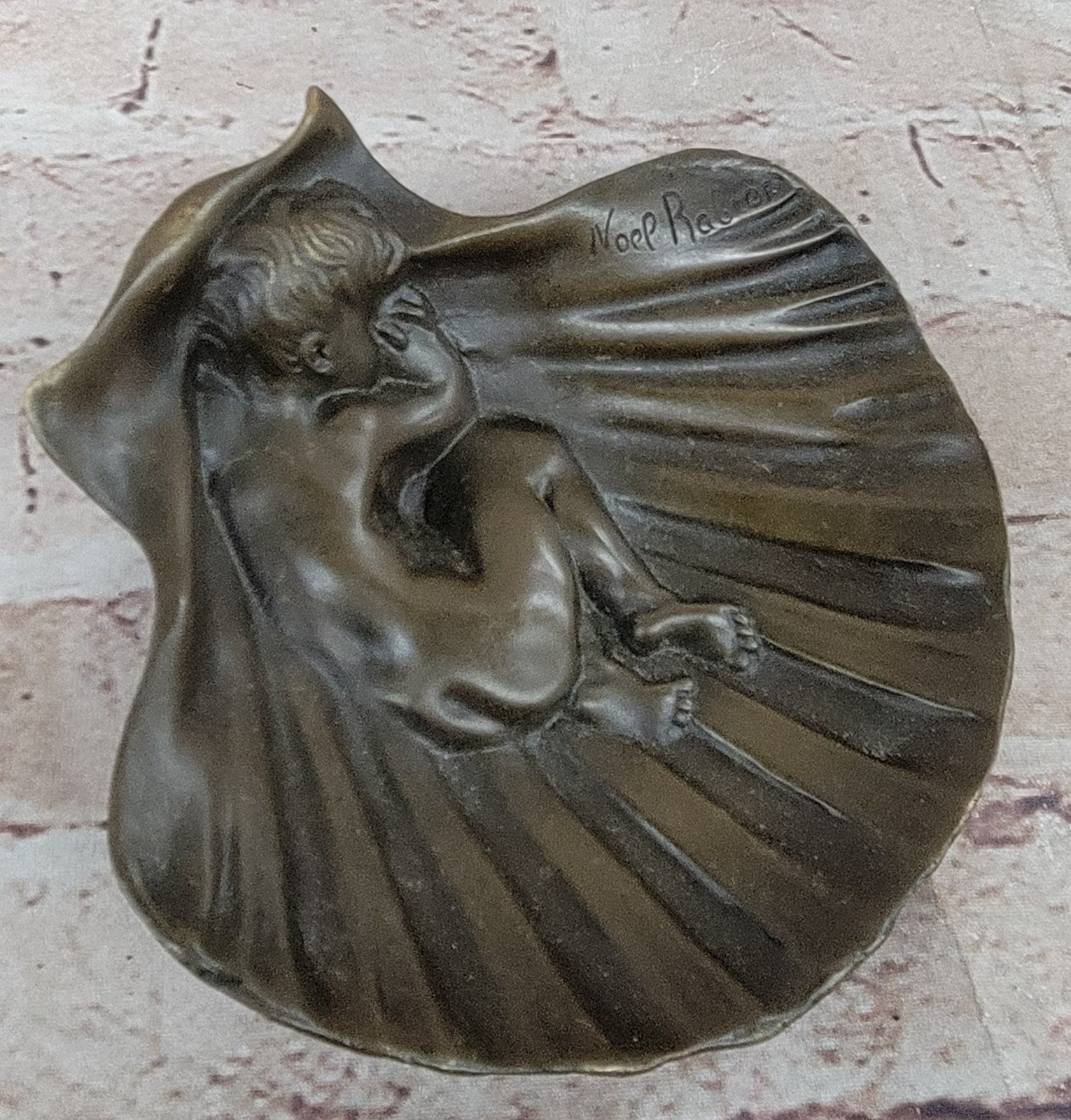 Art Deco Erotic Nude Boy Ashtray Bronze Sculpture Figurine Figure Decor Figure