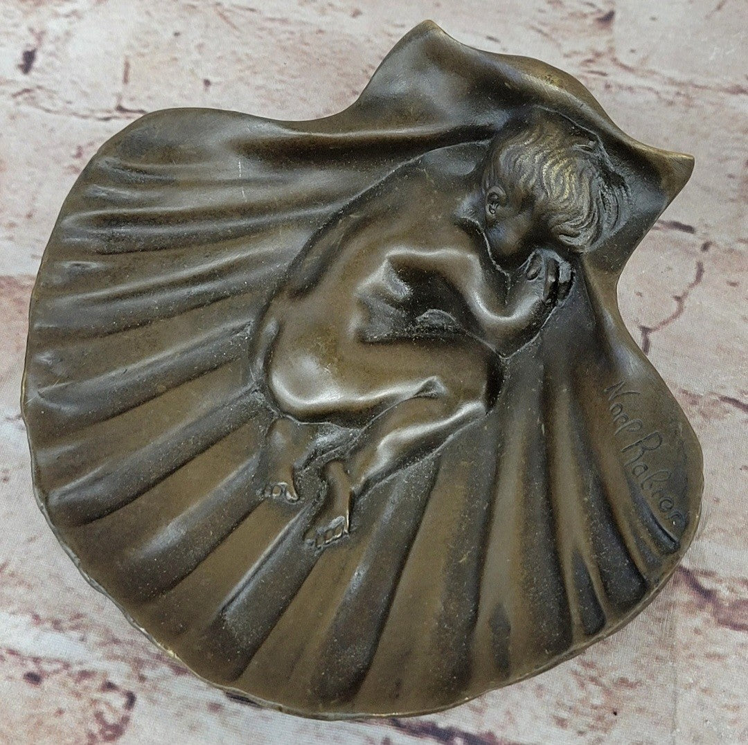 Art Deco Erotic Nude Boy Ashtray Bronze Sculpture Figurine Figure Decor Figure