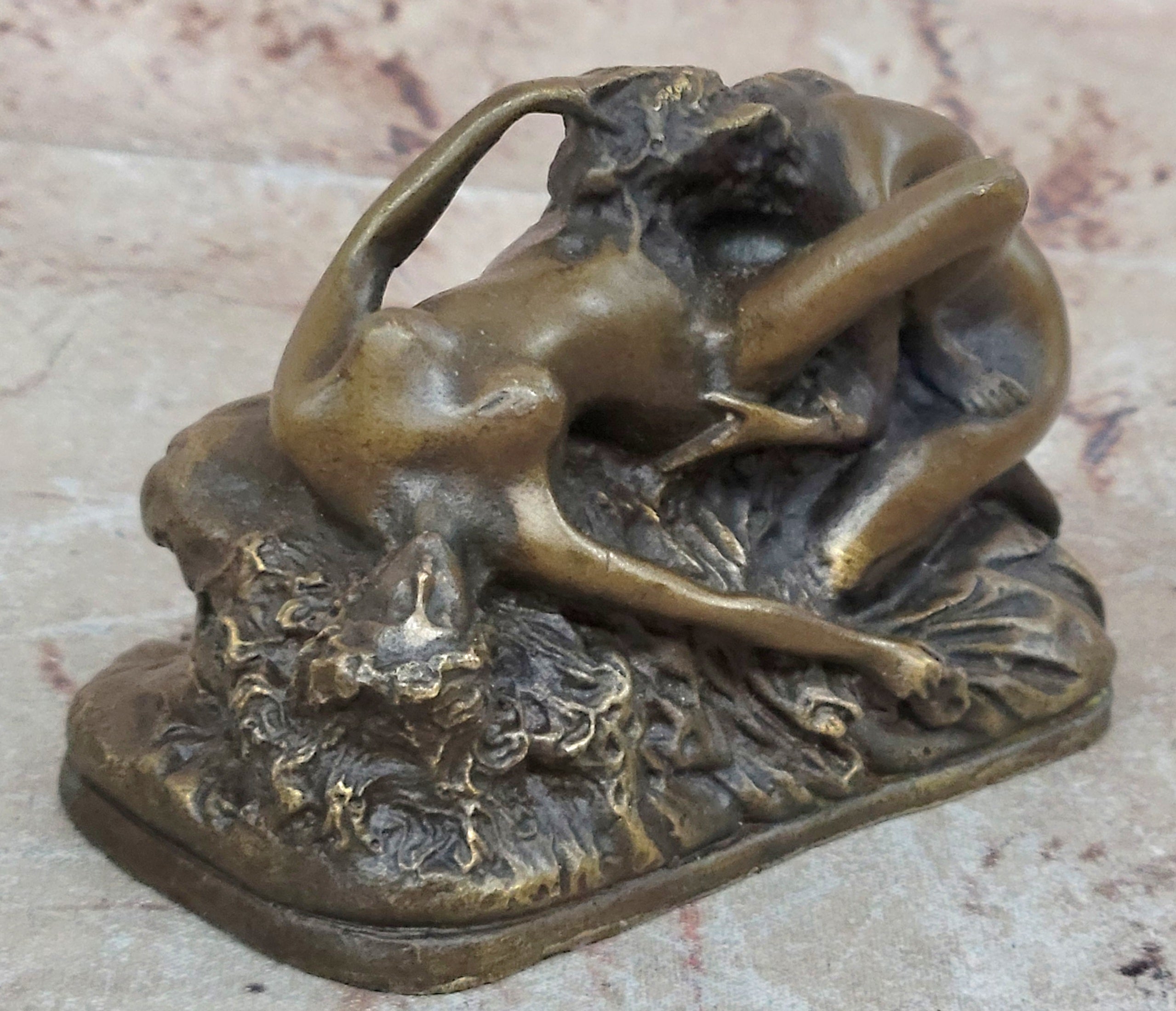 Collector Edition Two Nude Women Lovers Erotic Bronze Sculpture Figurine Deco