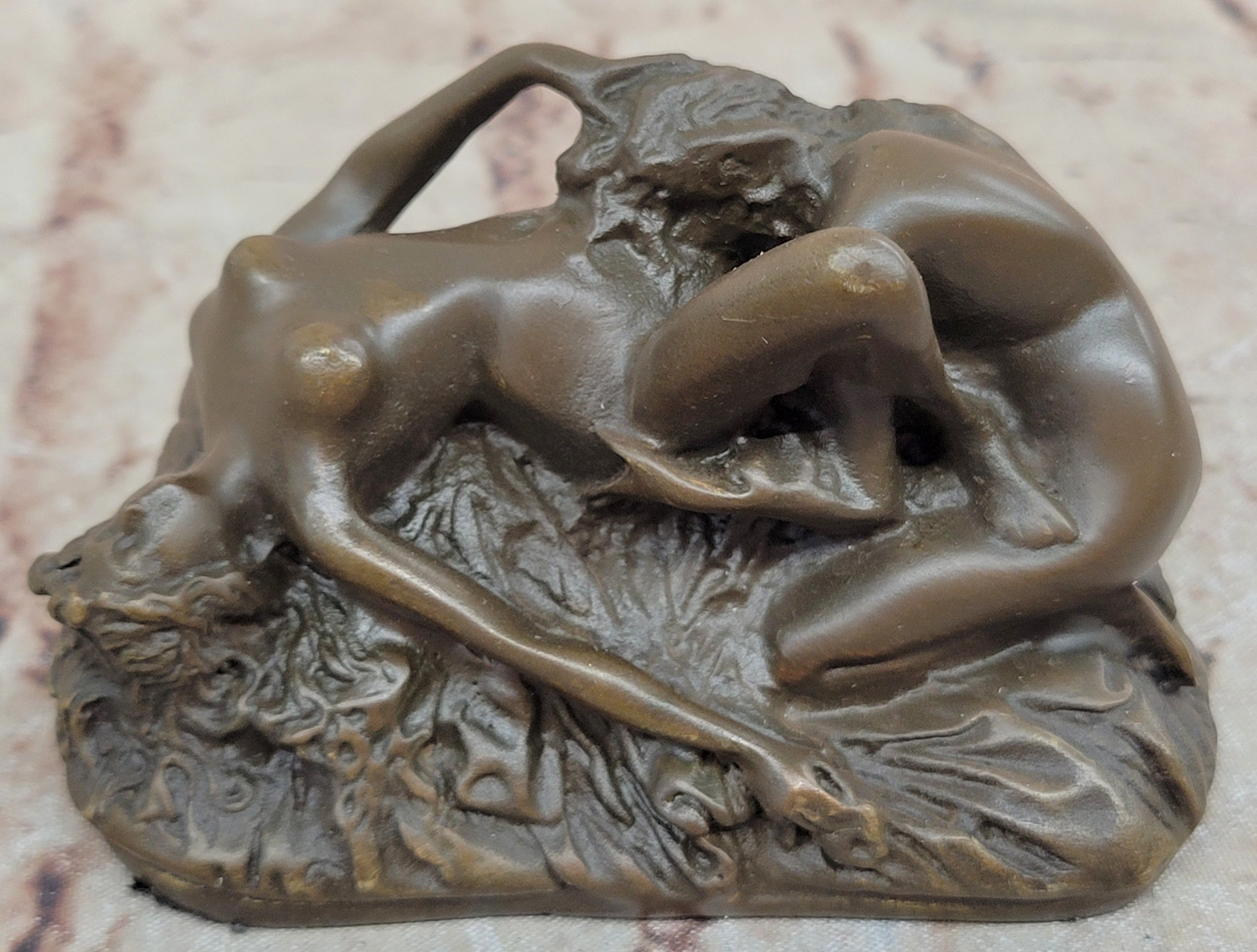 Collector Edition Two Nude Women Lovers Erotic Bronze Sculpture Figurine Deco
