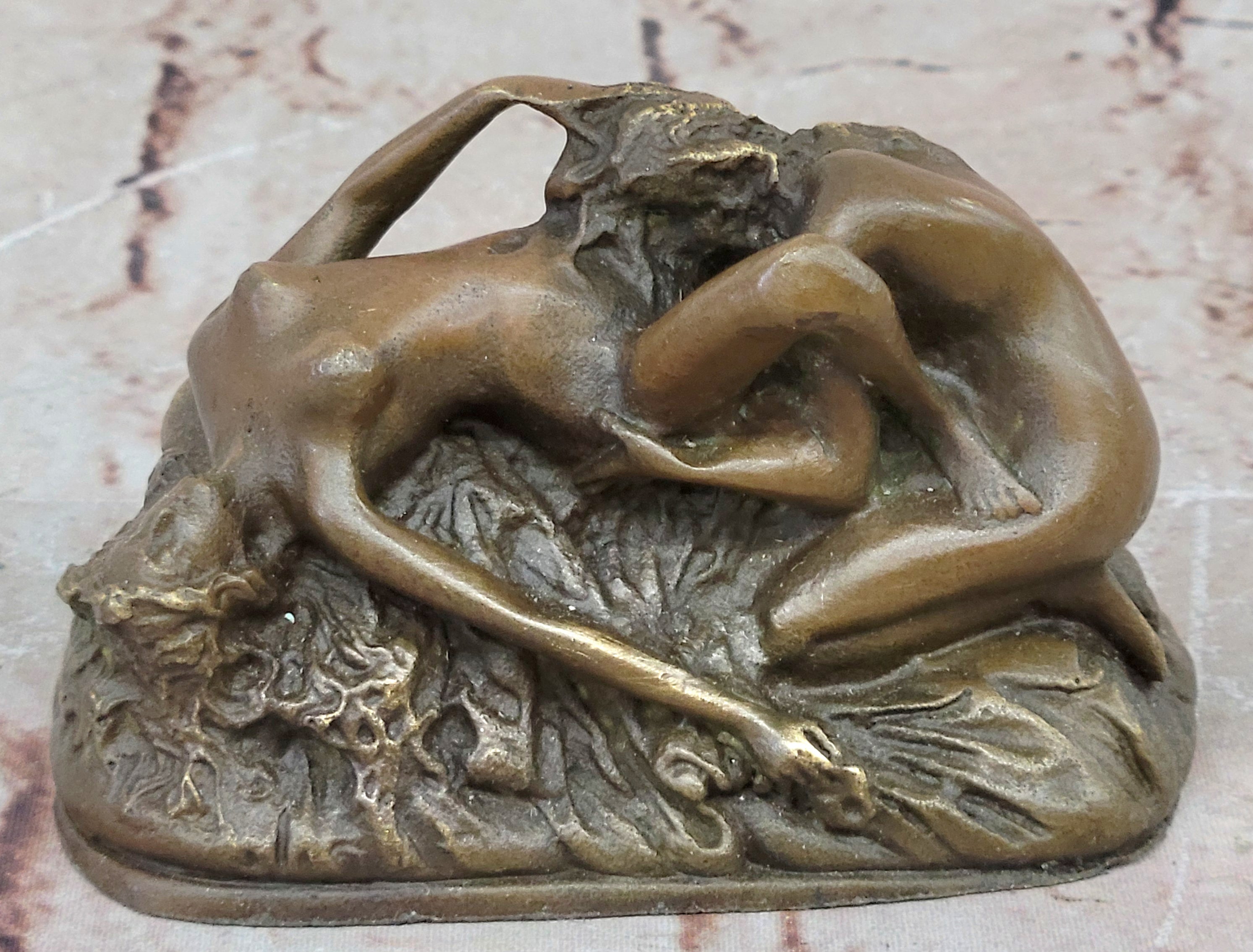 Collector Edition Two Nude Women Lovers Erotic Bronze Sculpture Figurine Deco