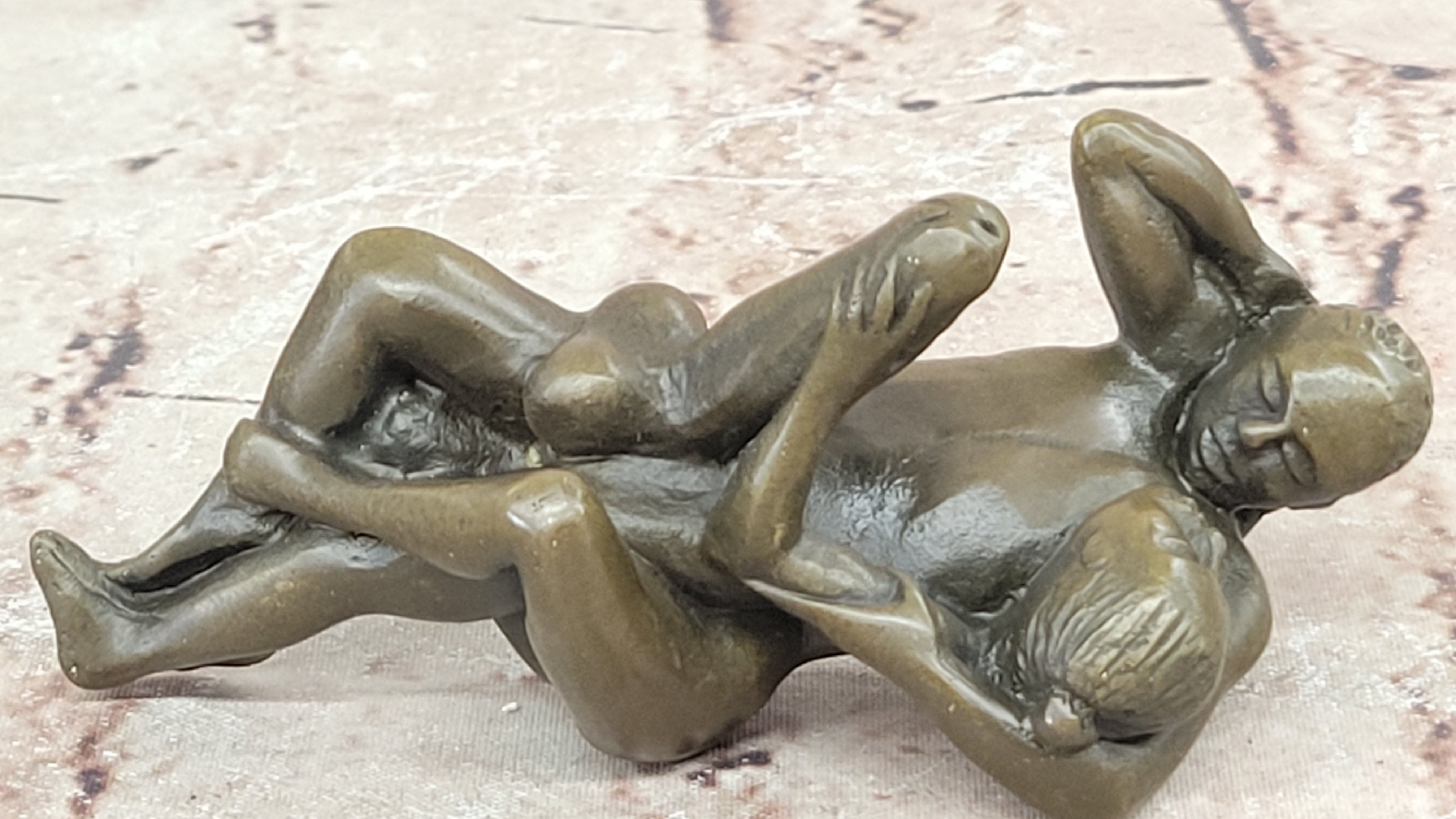 Man and Woman Making Sweet Love Bronze Sculpture Hand Made Deco Hot Cast