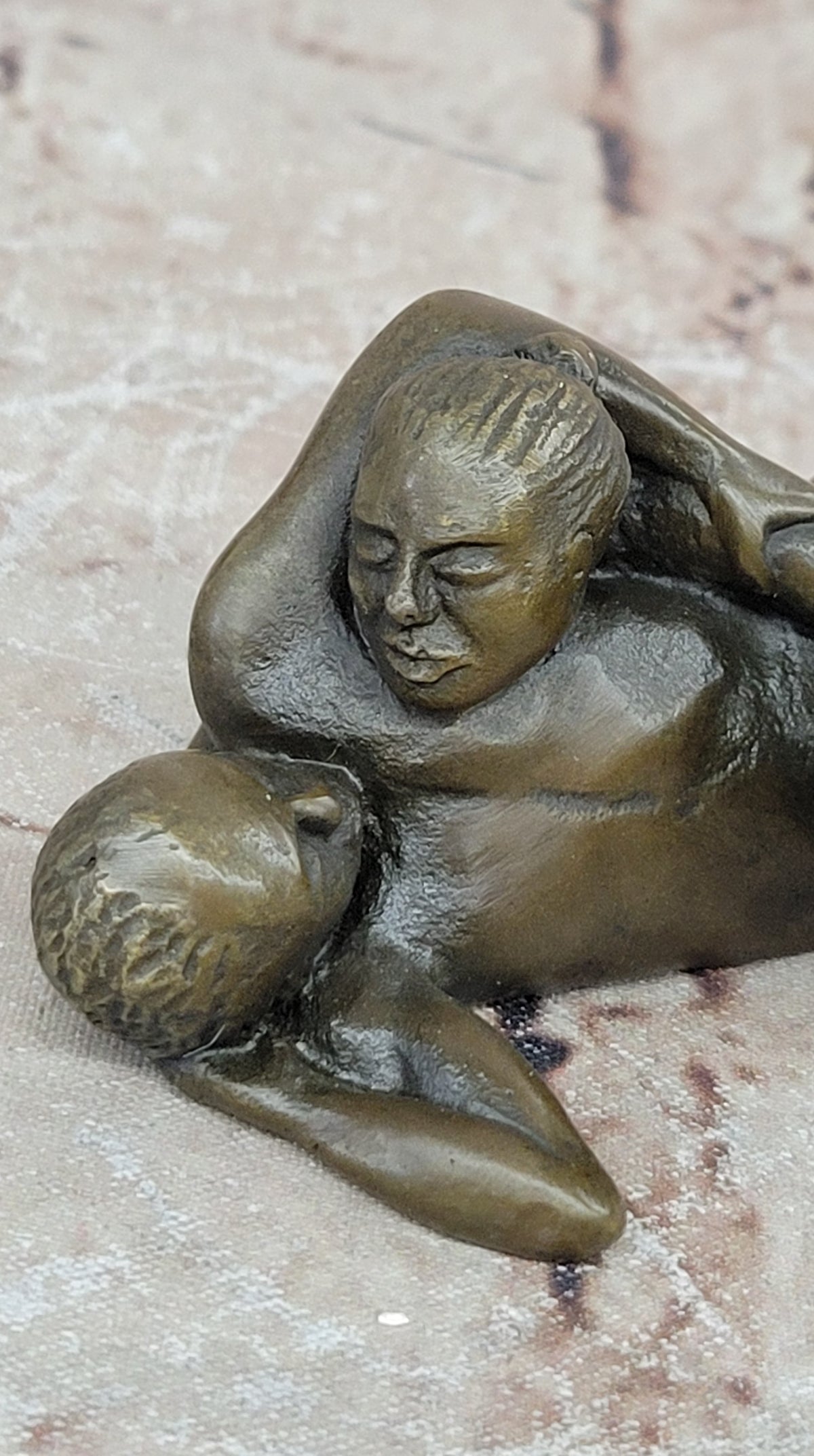 Man and Woman Making Sweet Love Bronze Sculpture Hand Made Deco Hot Cast