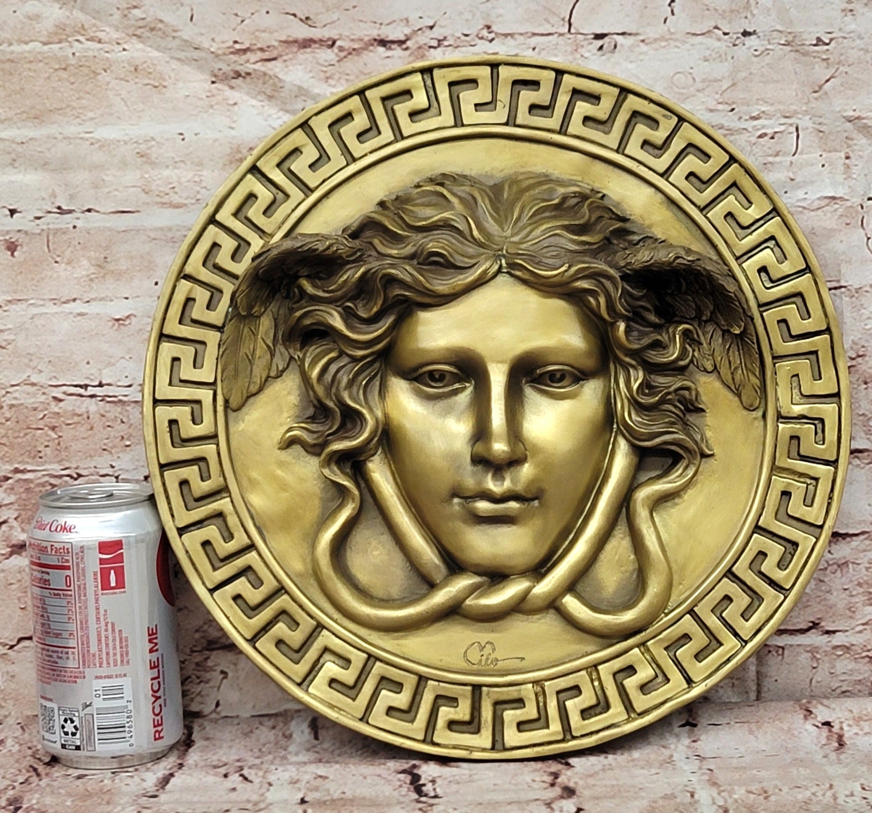 Milo Bronze Bas Relief Medusa Wall Hanging Greek Mythology Collectible Artwork Art