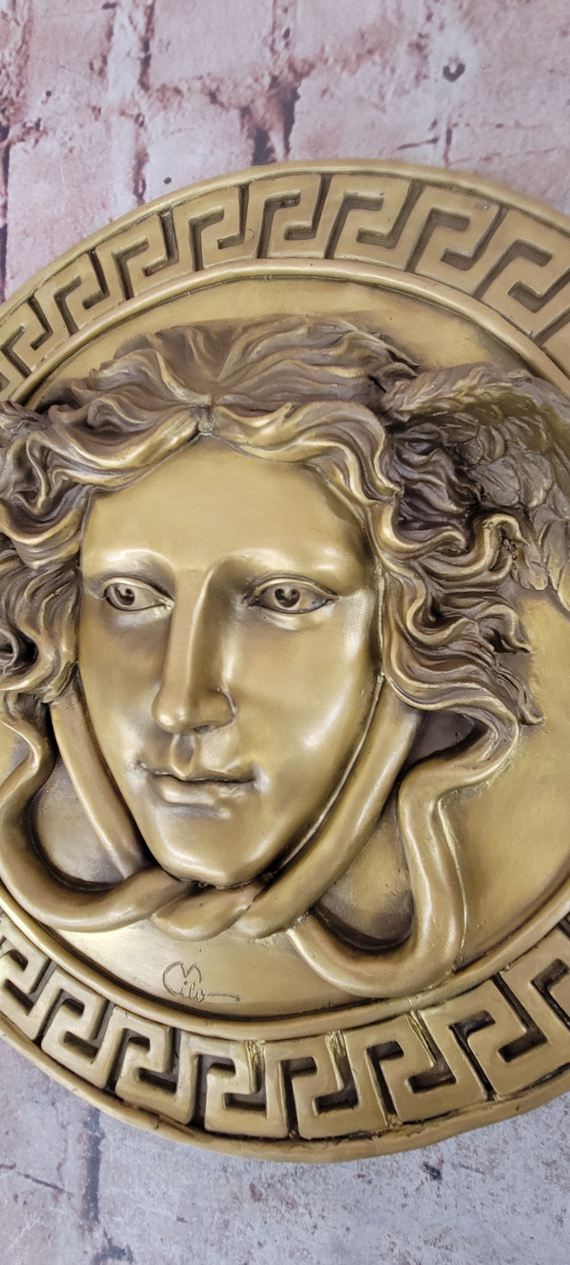Milo Bronze Bas Relief Medusa Wall Hanging Greek Mythology Collectible Artwork Art