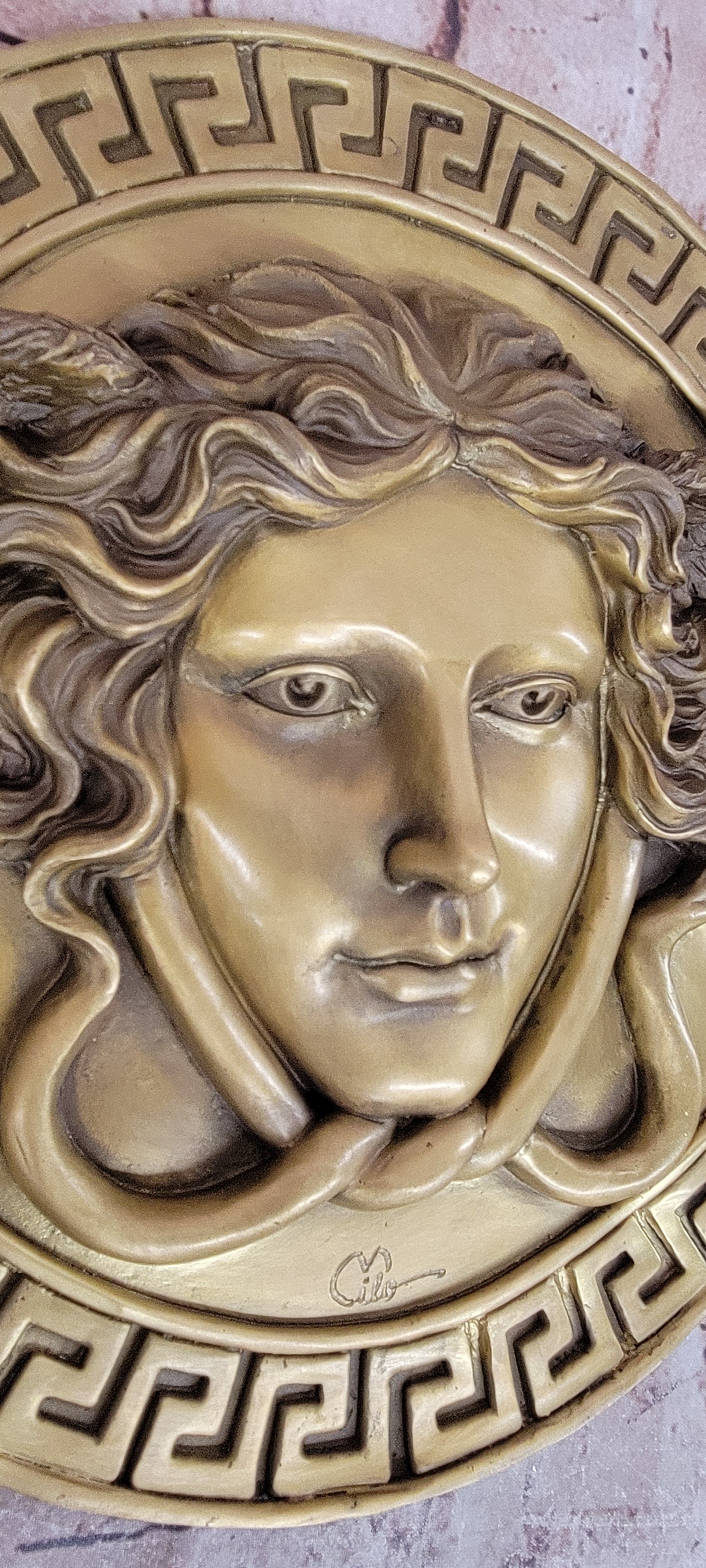Milo Bronze Bas Relief Medusa Wall Hanging Greek Mythology Collectible Artwork Art