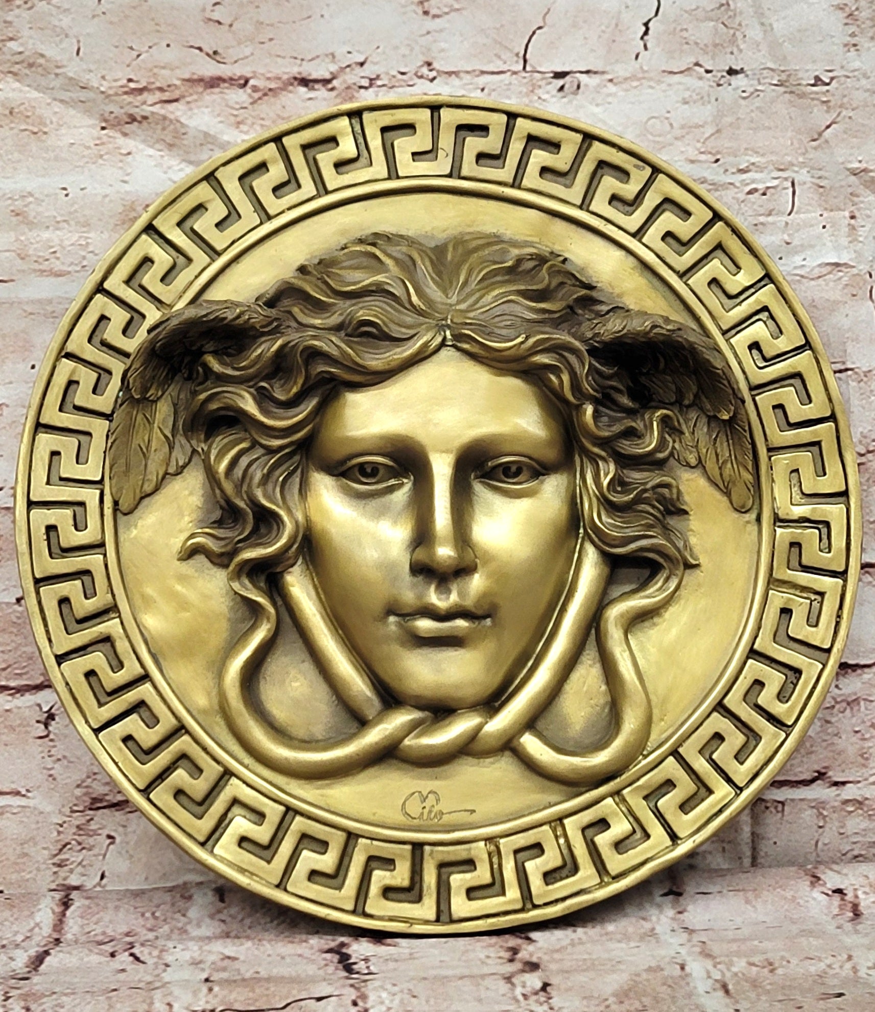 Milo Bronze Bas Relief Medusa Wall Hanging Greek Mythology Collectible Artwork Art