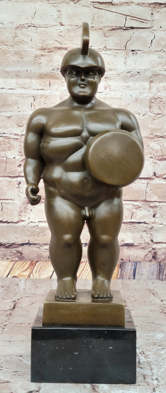 Fernando Botero Handcrafted Roman Warrior Bronze Masterpiece Sculpture Statue