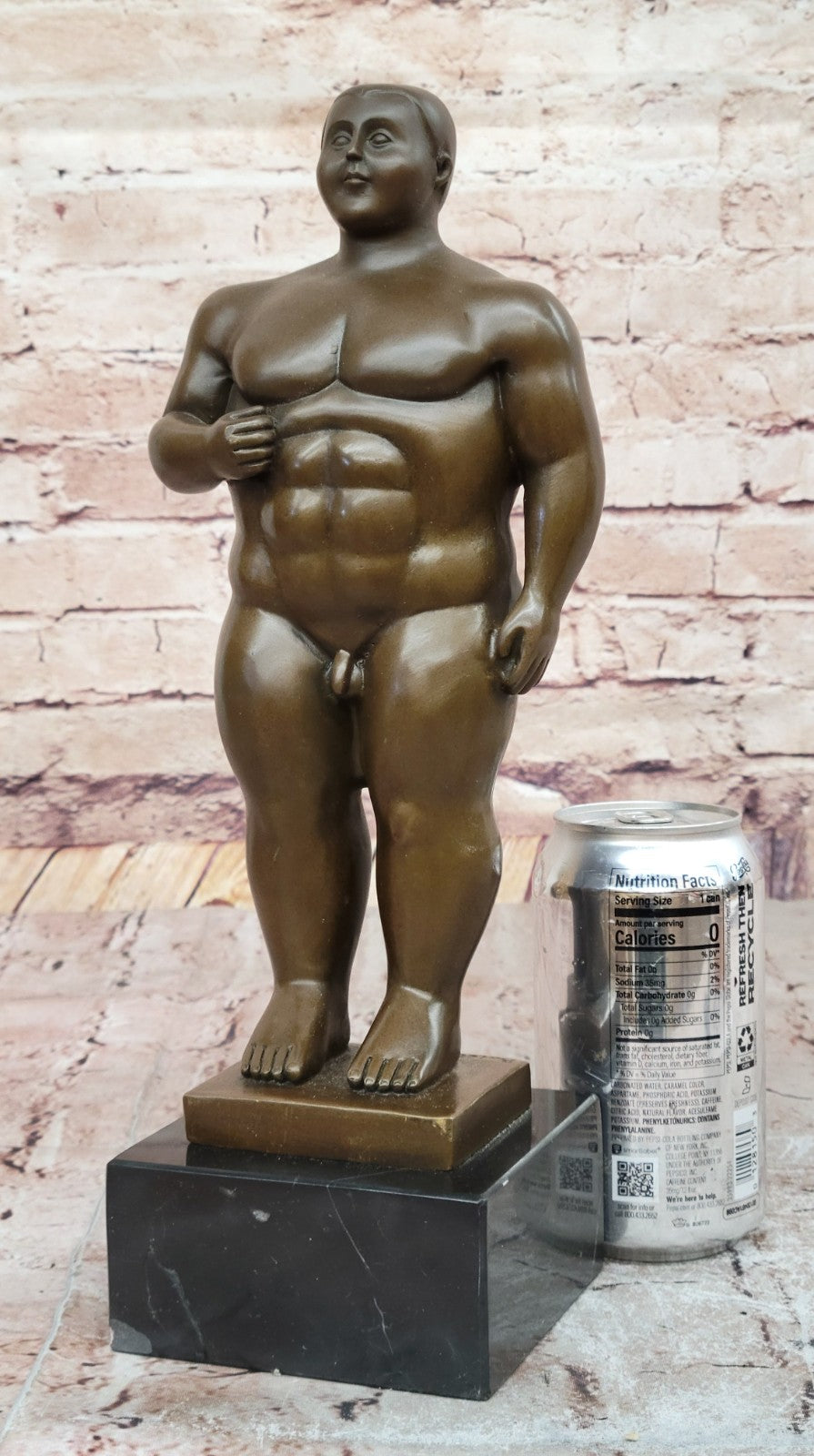 Abstract Modern Art Nude Fit Man Bronze Sculpture Home Office Collectible Statue