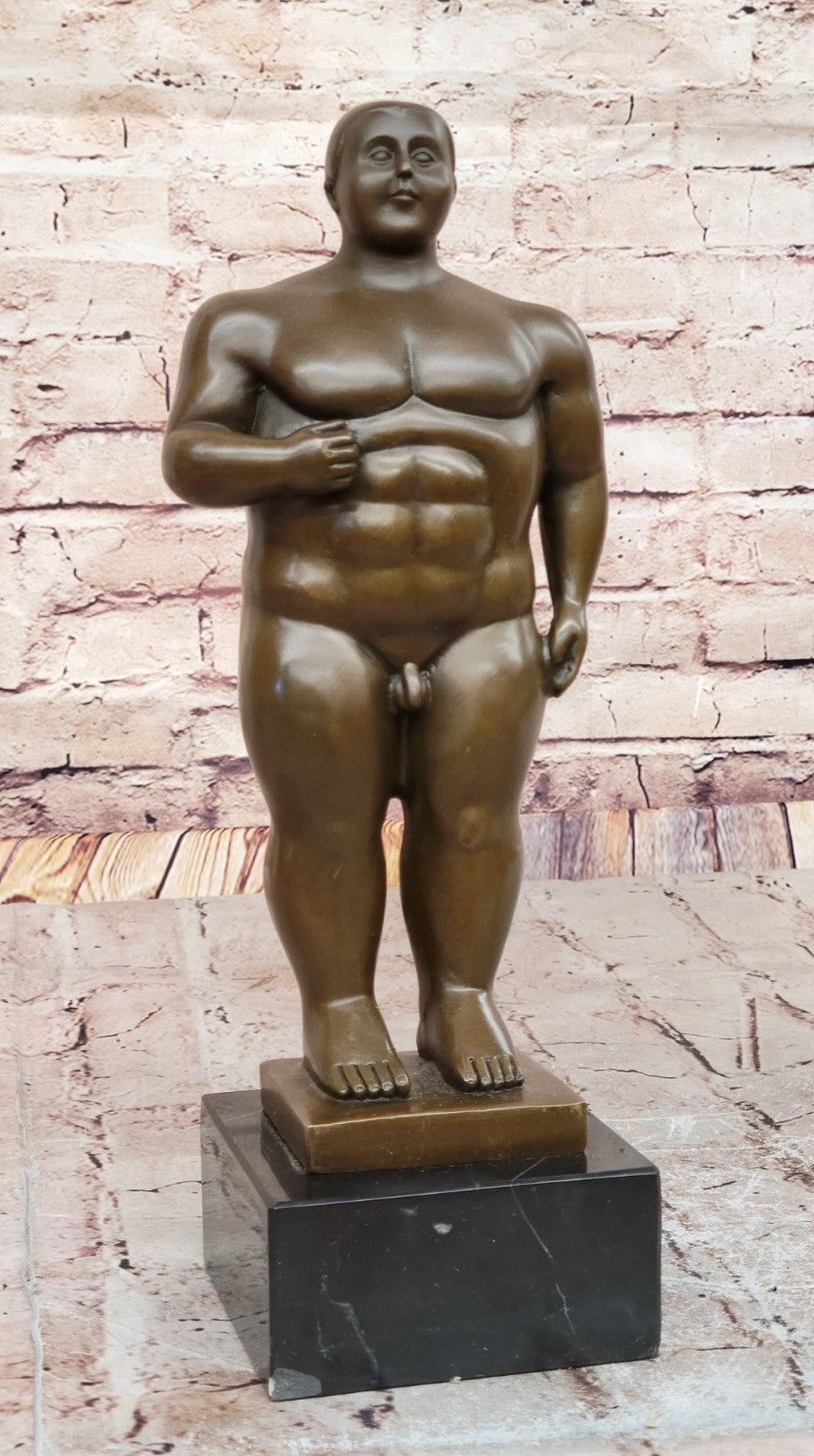 Abstract Modern Art Nude Fit Man Bronze Sculpture Home Office Collectible Statue