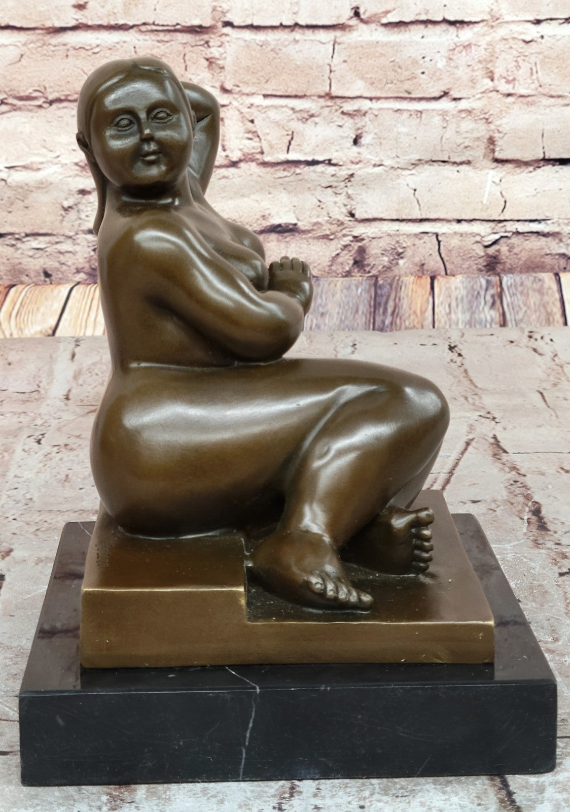 Bella Donna Sitting Woman Botero Bronze Sculpture Statue Figurine Figure Art