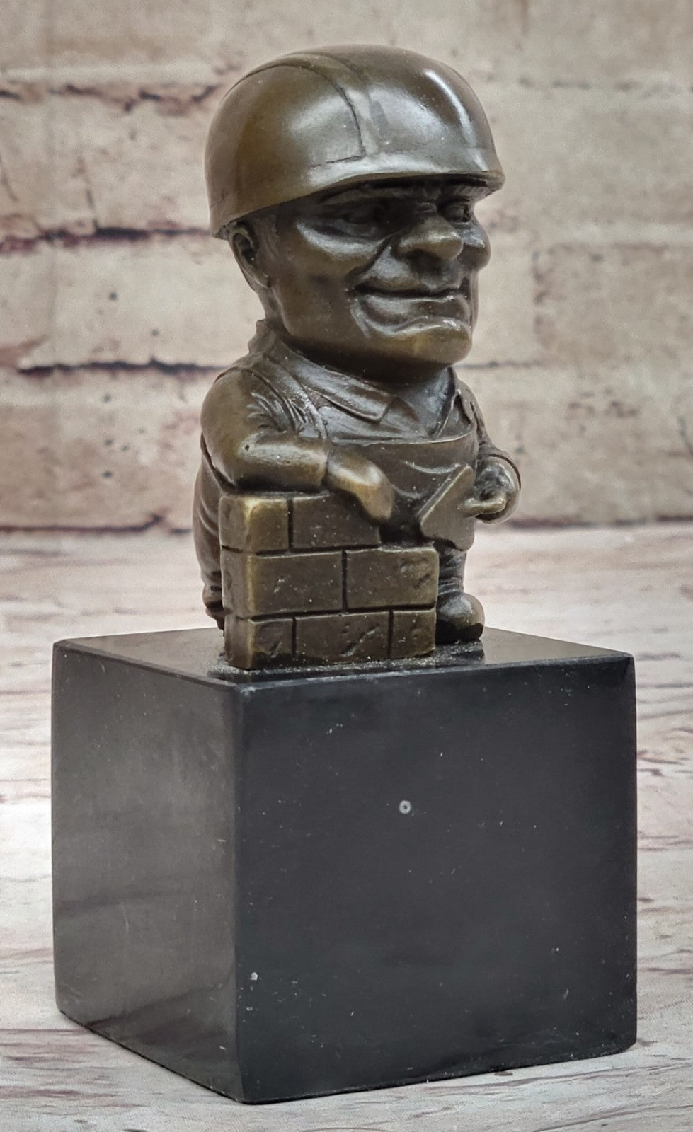 Bronze Statue of a construction worker working on a wall Sculpture Figure