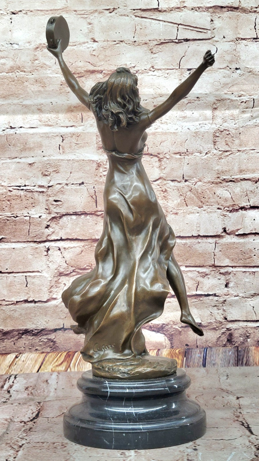A Finely Casted Patinated Bronze Sculpture of a Dancer Zingara by Cesaro Artwork