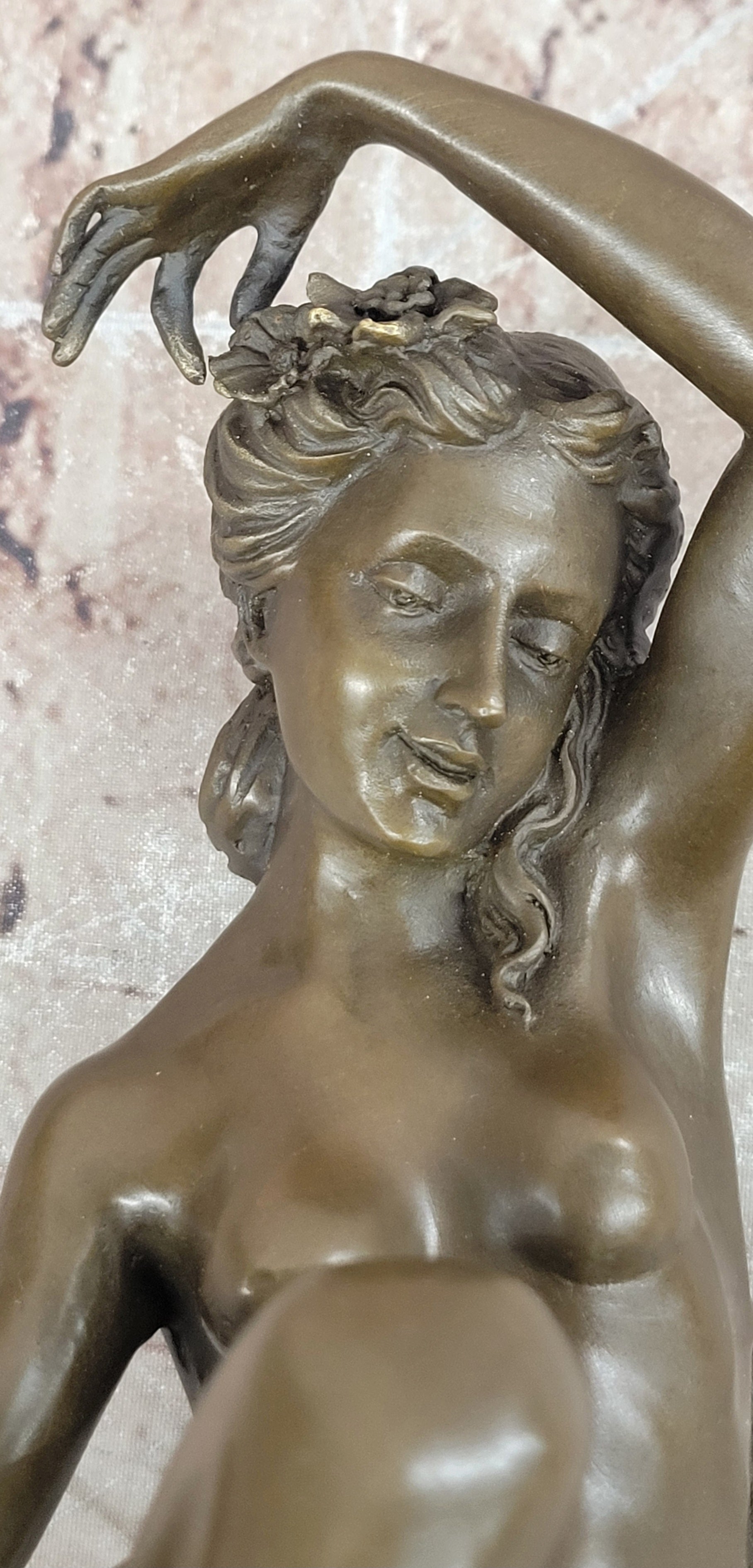 Premium Jean Patoue Bronze Nude with Rose Gallery Edition Artwork Art