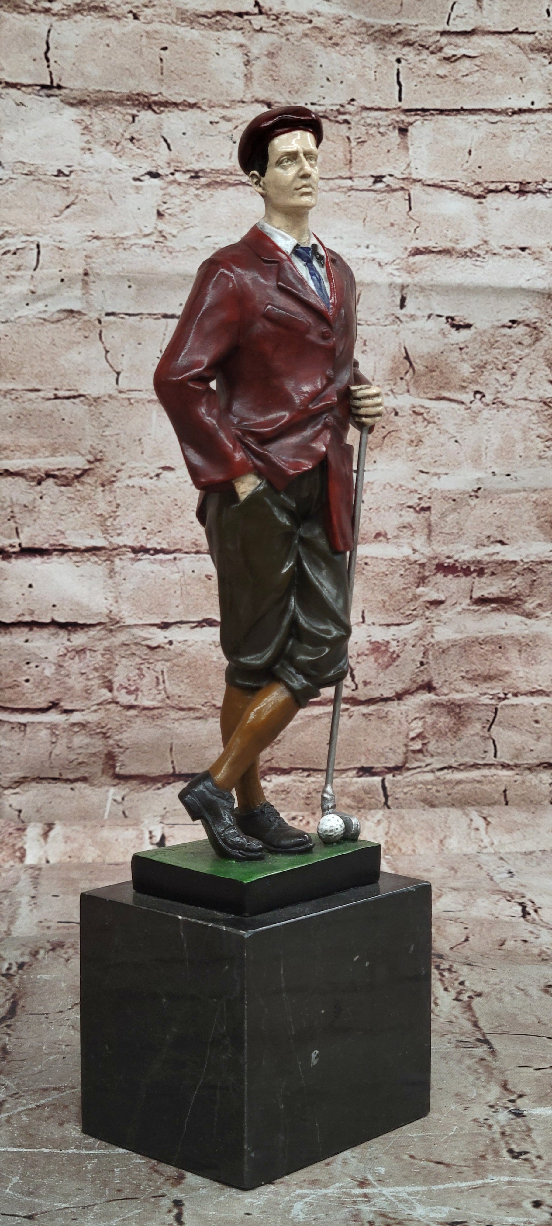 Handmade Hot Cast Bronze Sculpture By Cesaro Sport Artwork Collectible