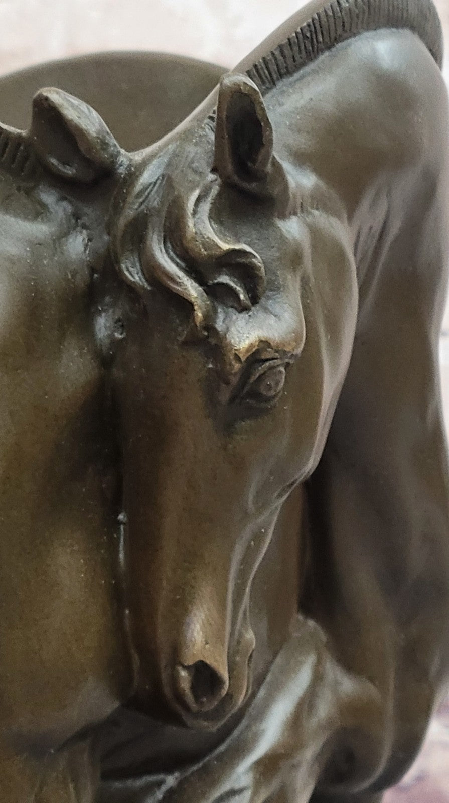 Bronze Sculpture Vase Trash Can Horses Horse Stallion Centerpiece Figurine Sale