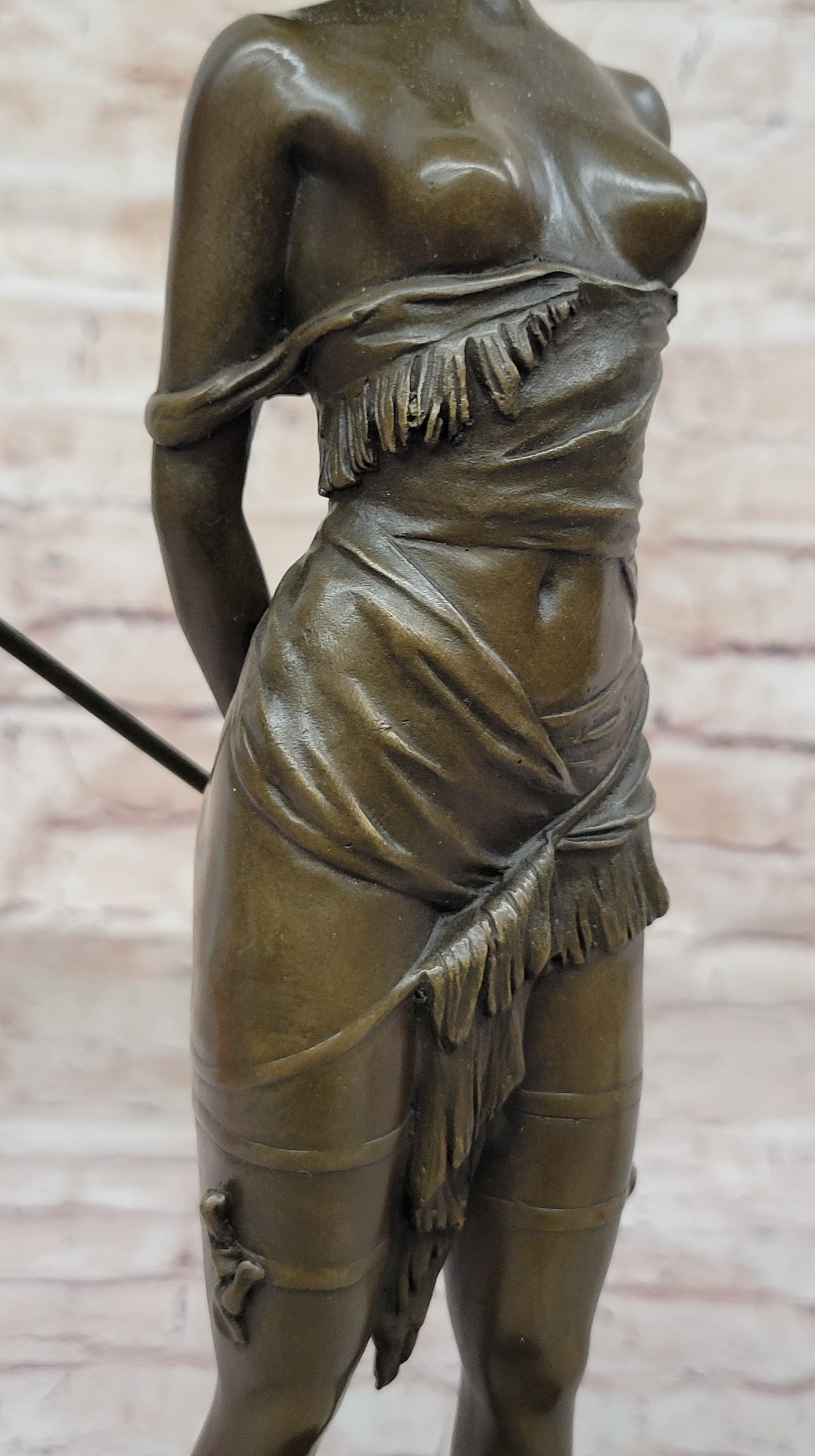 "Erotic Bronze Figurine - Bondage Girl Lulu" Handcrafted Solid Bronze Statue