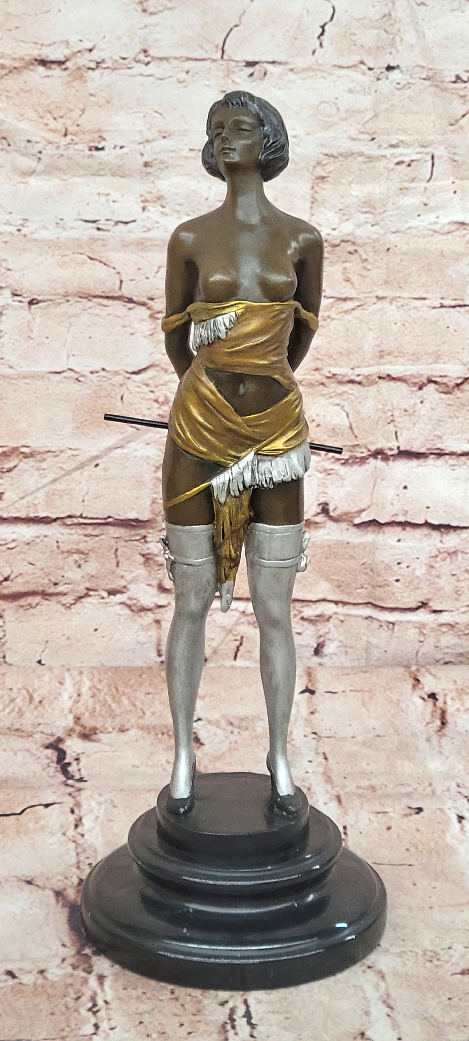Bronze Riding Crop Figurine by Bruno Zach Art Deco Cold Painted Collectible Statue