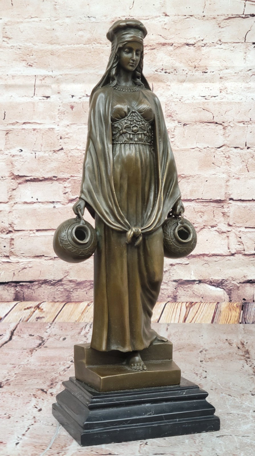 French Bronze Orientalist Sculpture “The Water Carrier” by Alonzo - Collectible
